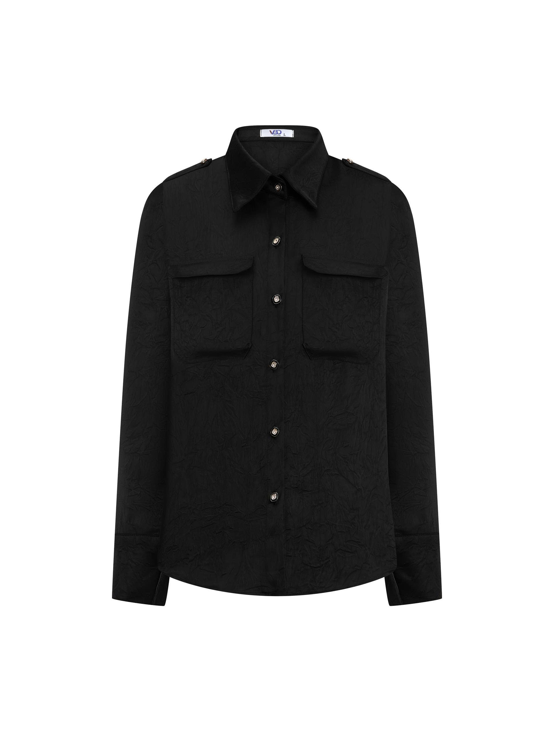 BIGSIZZE NỮ - Áo sơ mi lụa phối nắp túi dành cho nàng béo từ 55-90kg V-AK099