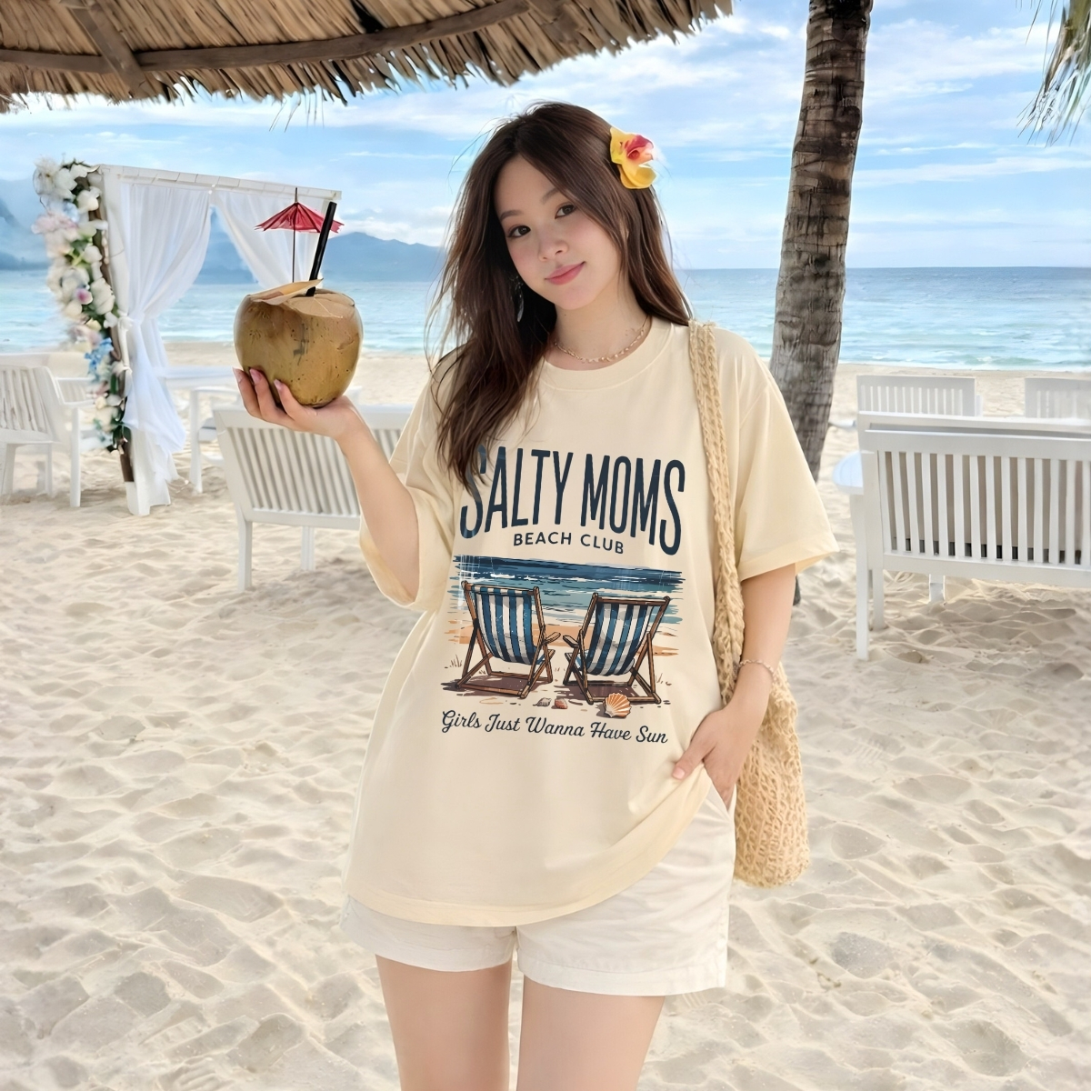 Áo thun unisex UX30-1178 chữ SALTY MOMS ghế trên biển  dáng oversized local brand WETEE_thumbnail_2
