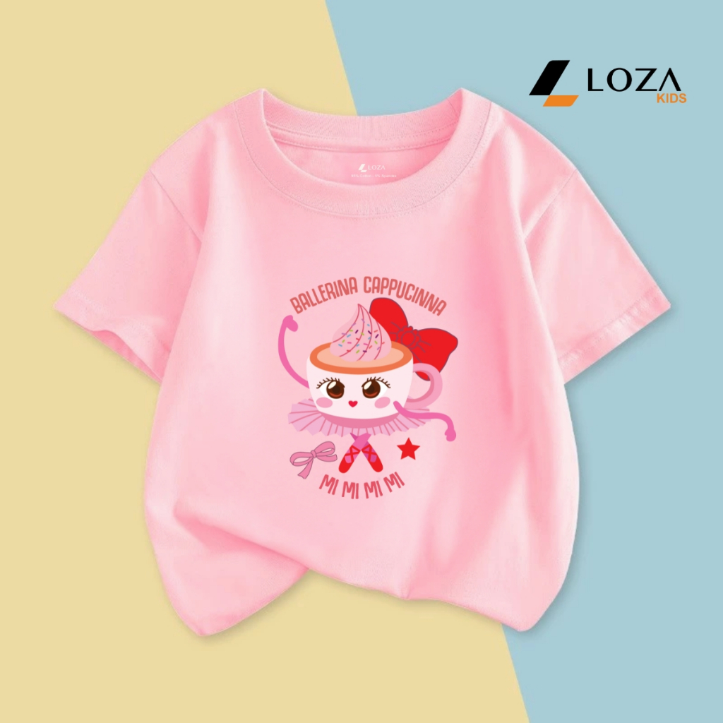 Áo thun cộc tay bé gái hình Tung Tung Tung Sahur, Ballerina Cappuccina - Loza Kids CA010_thumbnail_5