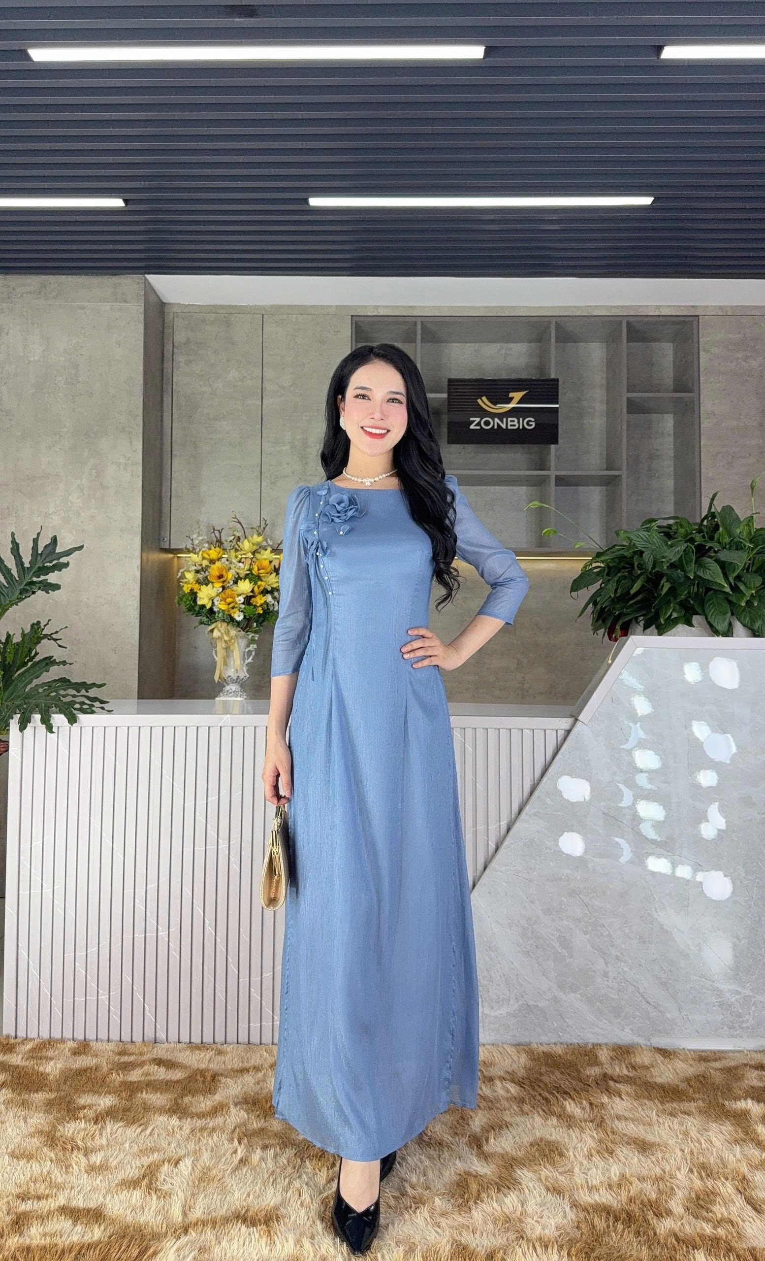 Đầm giả áo dài - Y2077 - Thương hiệu Zonbig