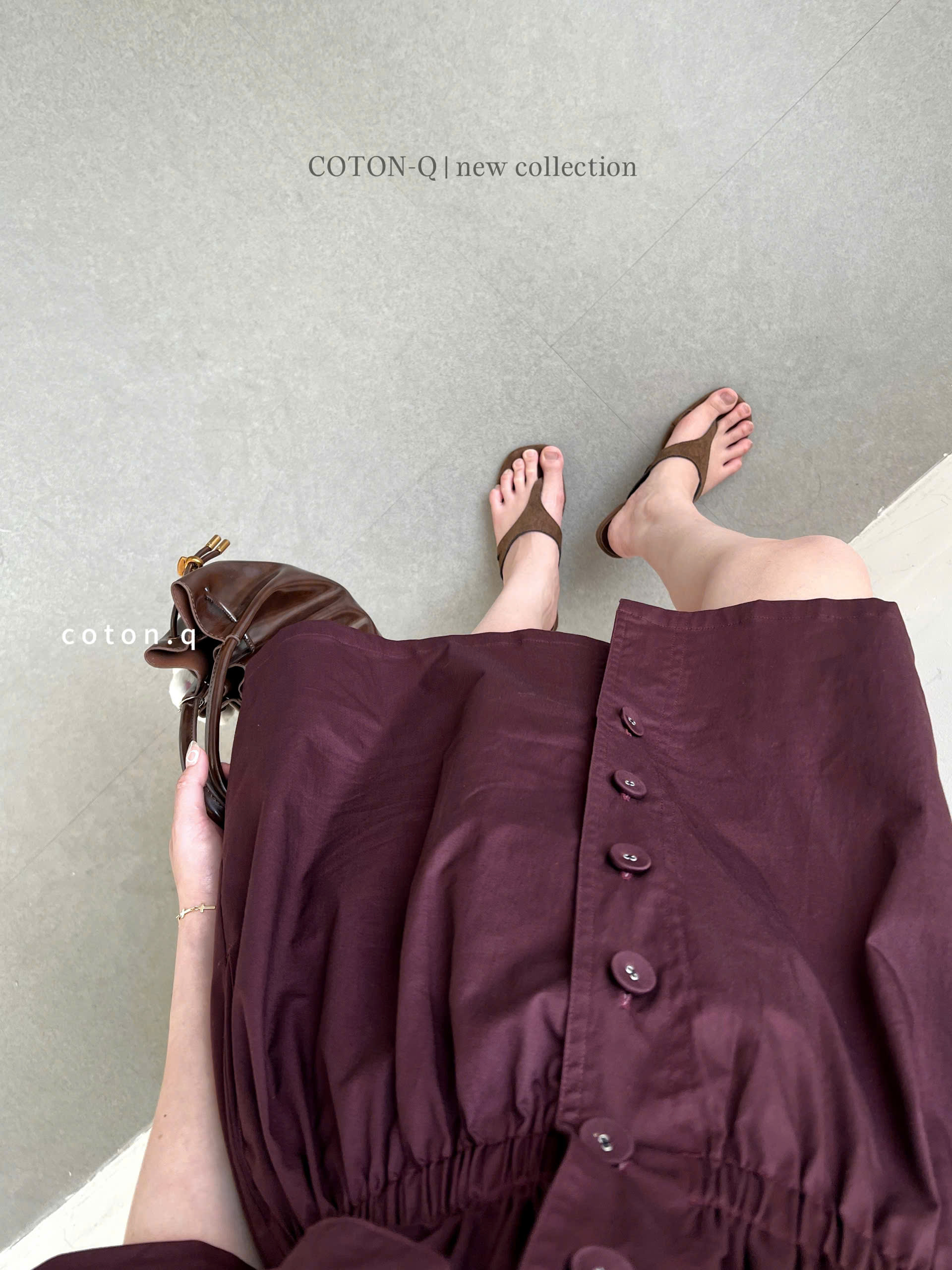 Đầm nữ Coton Q nhún 2 túi ( BE )_thumbnail_13