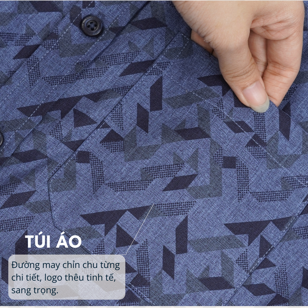 Áo sơ mi nam trung niên PAPAGO tay ngắn vải kate màu trơn_thumbnail_4