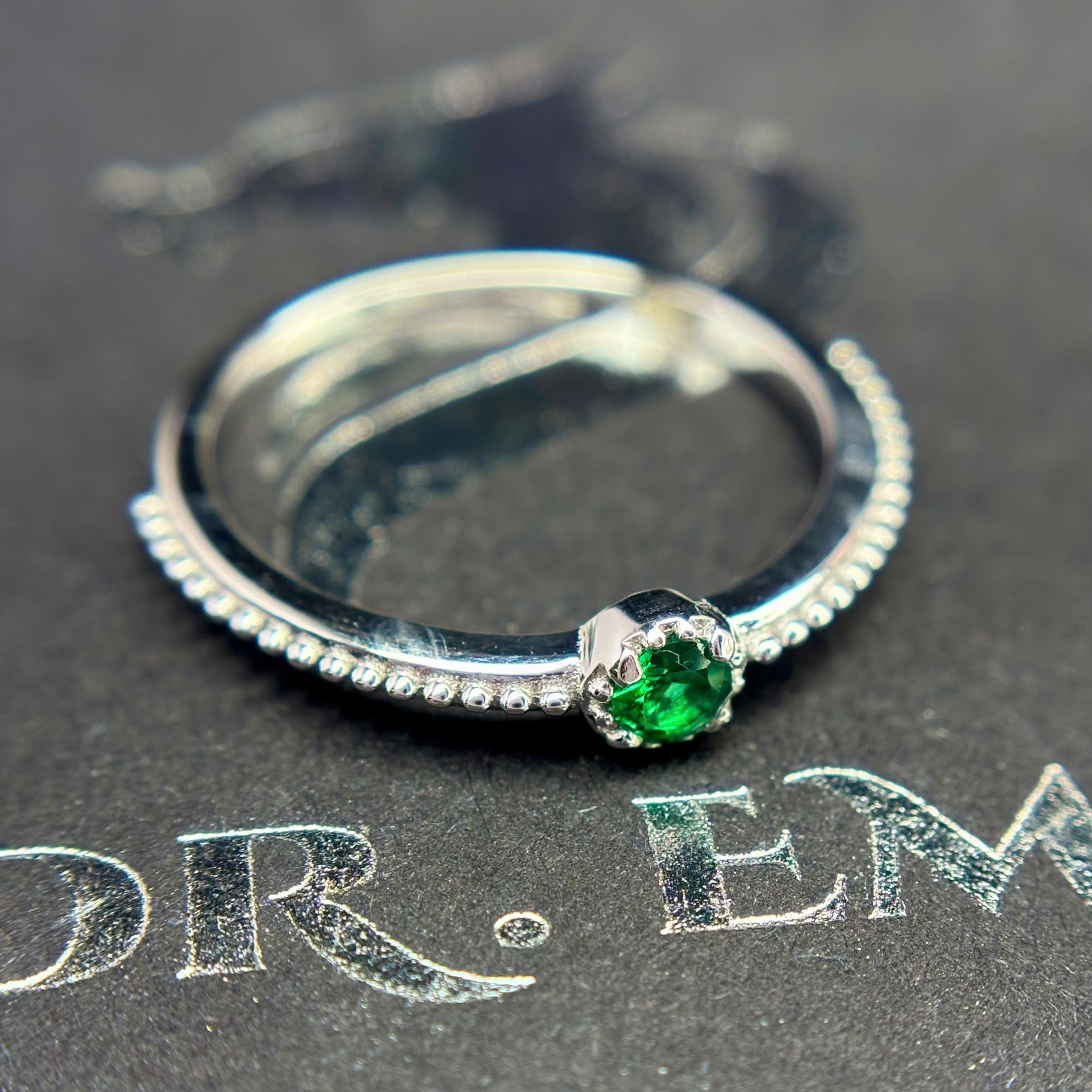 Nhẫn bạc xi bạch kim xanh mát size 6_thumbnail_1