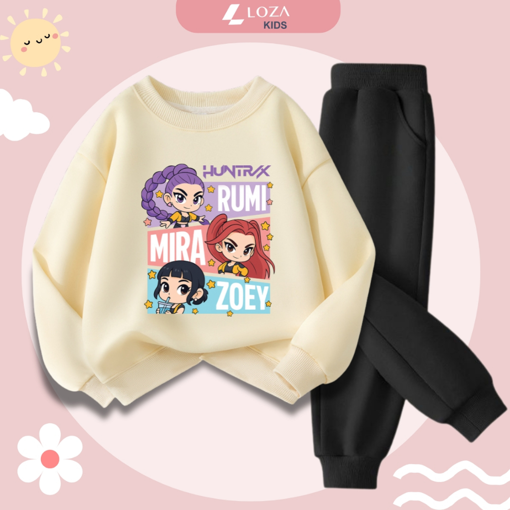 Set bộ nỉ bé gái in hình nhóm nhạc Huntrix - Loza Kids BI541_thumbnail_1