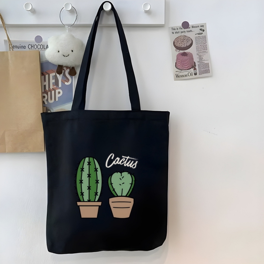 Túi tote vải canvas đeo vai, có khóa kéo và ngăn phụ hình thời trang WE TEE - WTU06_thumbnail_14