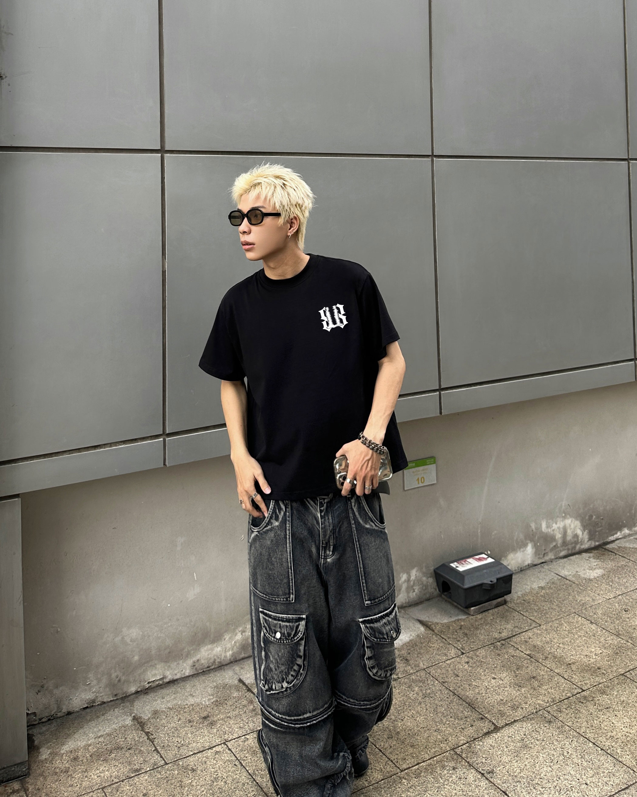 Áo phông boxy 2308 Miucho Club chất vải cotton 2 chiều cao cấp basic unisex in mix_thumbnail_6