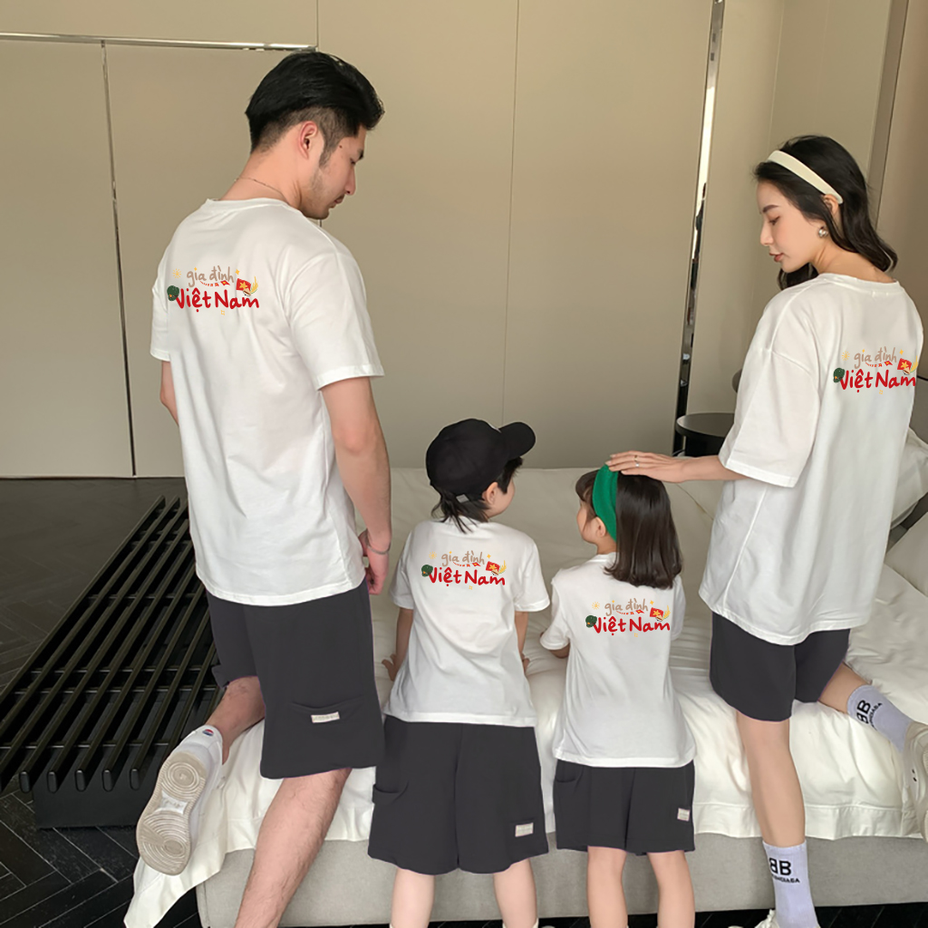 Áo thun form rộng gia đình Việt Nam 2512 Miucho Chic vải cotton co giãn thoáng mát cổ tròn in mix_thumbnail_3