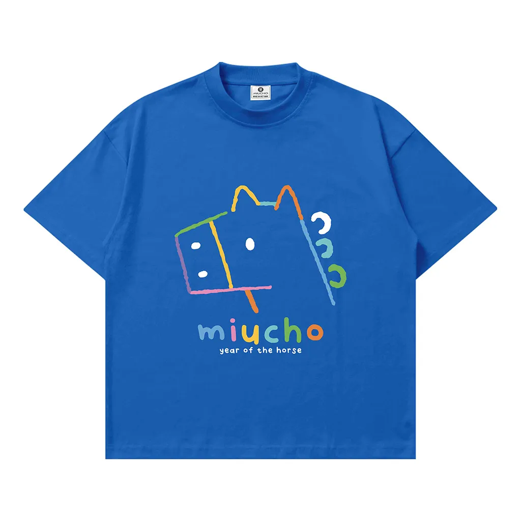 Áo thun nam nữ form boxy Miucho vải dày dặn thoáng mát hình ngựa hoạt hình in mix 2899_thumbnail_15