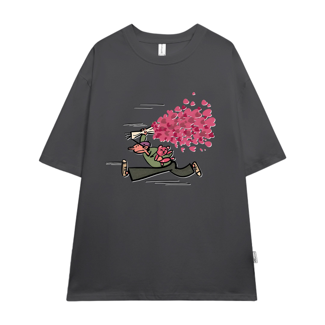 Áo thun cặp nam nữ trái tim form rộng 1943 Miucho cổ tròn vải 4c cotton 220gsm thoáng mát in mix_thumbnail_12