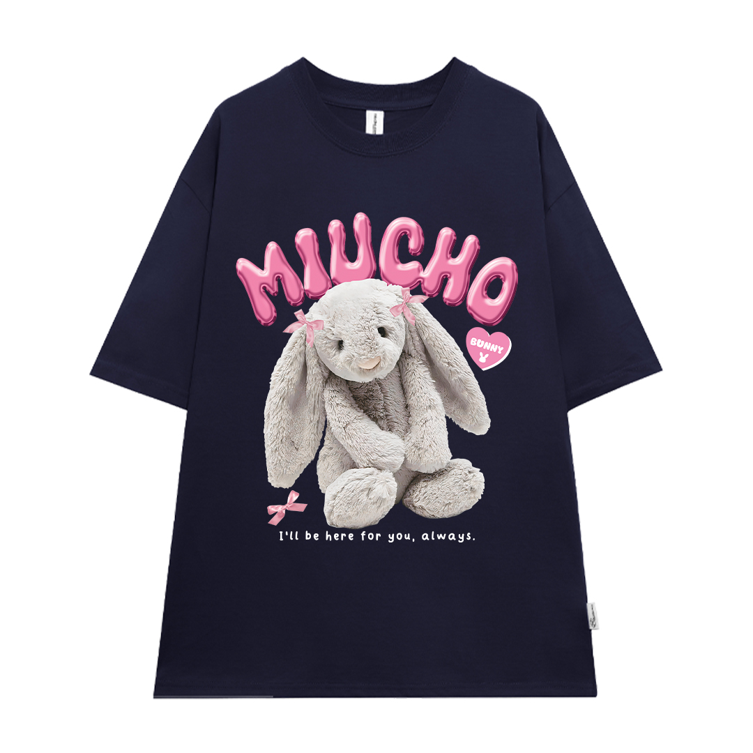 Áo thun thỏ Bunny form rộng local brand ATD1248 Miucho tay ngắn vải cotton co giản cổ tròn in mix_thumbnail_15