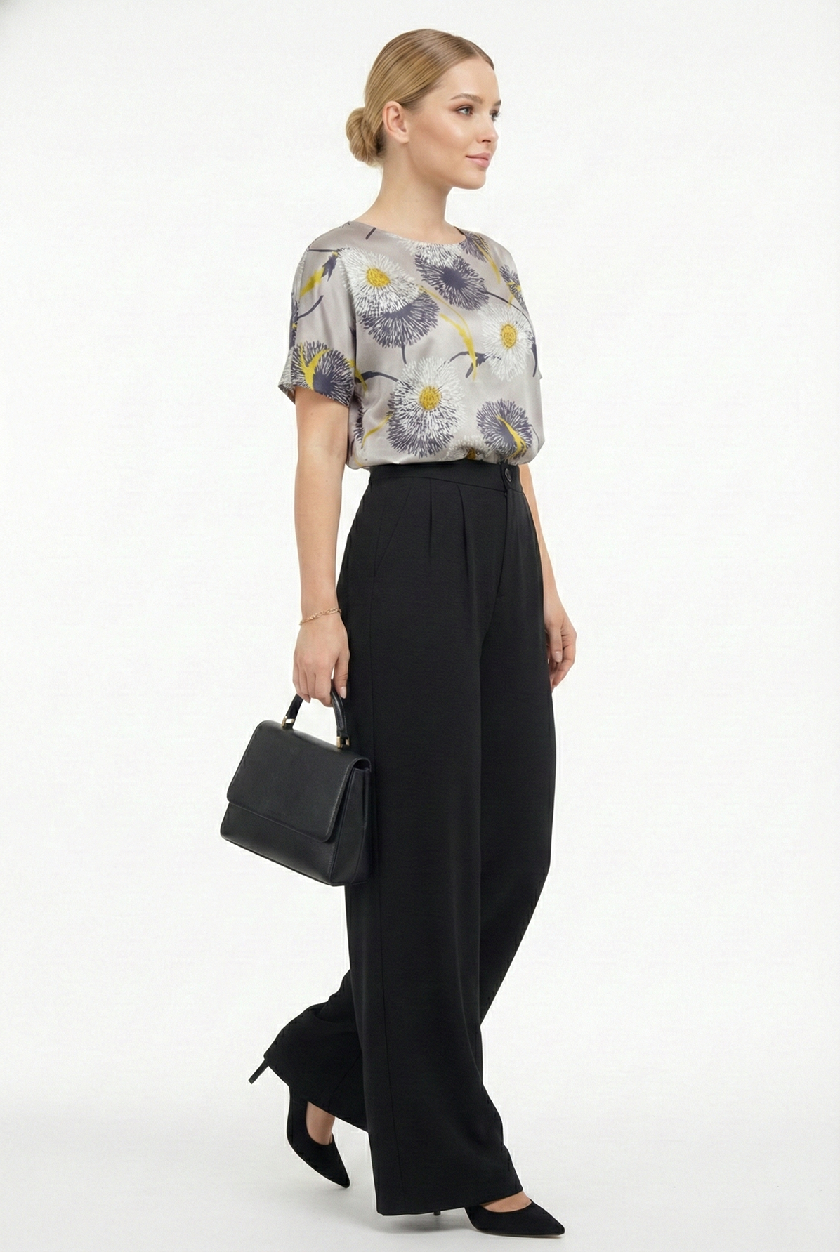 Quần vải pha linen đen dáng suông rộng vừa thiết kế MAZANO_thumbnail_3