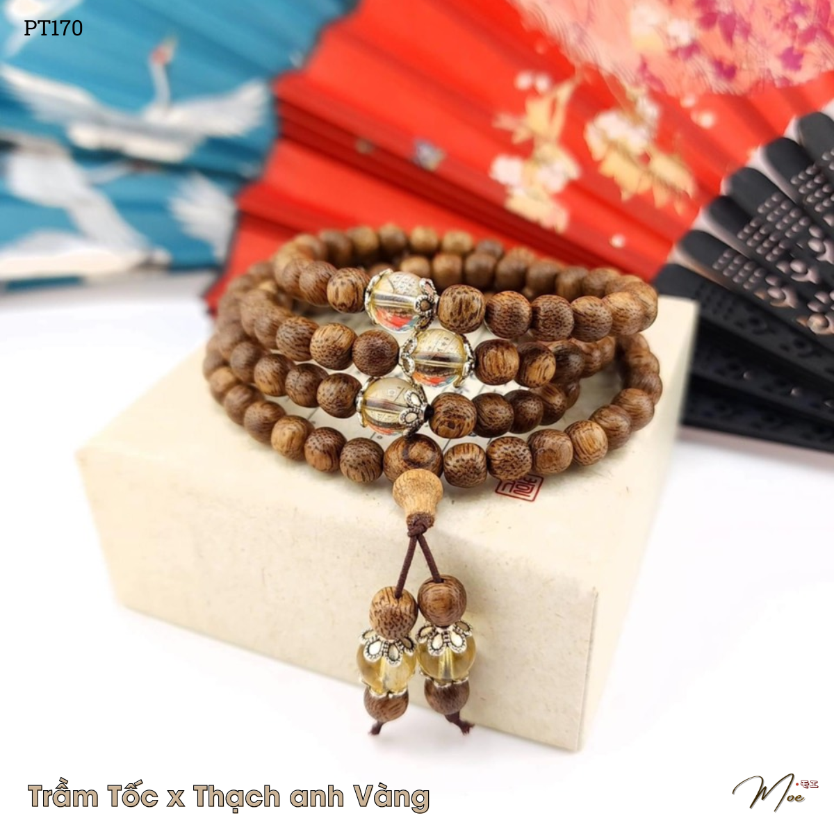 PT170 - Chuỗi vòng trầm tốc 108 hạt mix 5 đá phong thủy tự nhiên_thumbnail_4