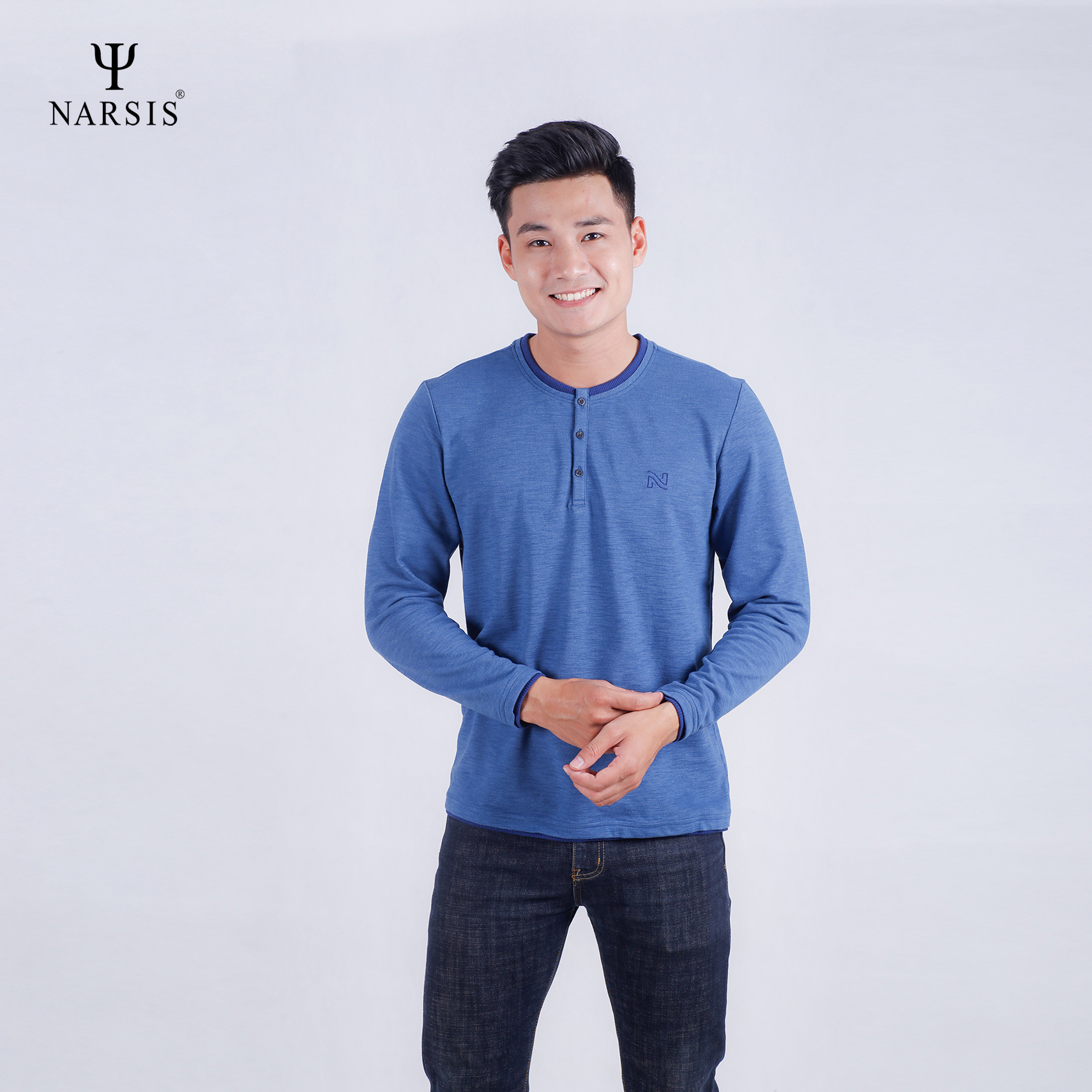 ÁO NAM THU ĐÔNG D7058 NARSIS CHẤT LIỆU THOÁNG MÁT, DỄ CHỊU, THOẢI MÁI CẢ NGÀY, DỄ VẬN ĐỘNG_thumbnail_2