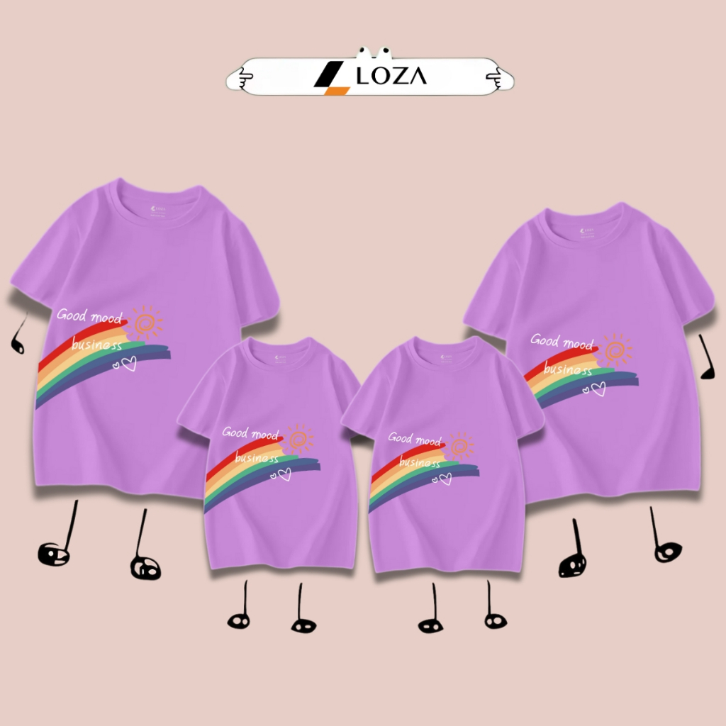 Áo phông gia đình LOZA KIDS cầu vồng 2025 - Áo đồng phục gia đình du lịch biển – Mã GĐ2423_thumbnail_2