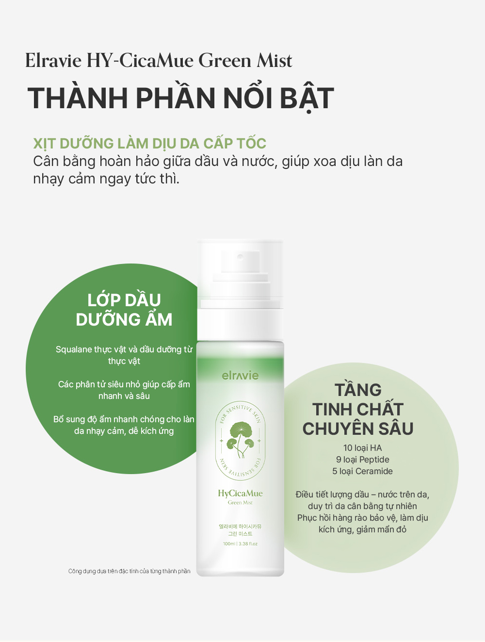 Xịt dưỡng cấp ẩm, làm dịu, dưỡng sáng, chống lão hóa elravie HyCicaMue Green Mist 100ml_thumbnail_3