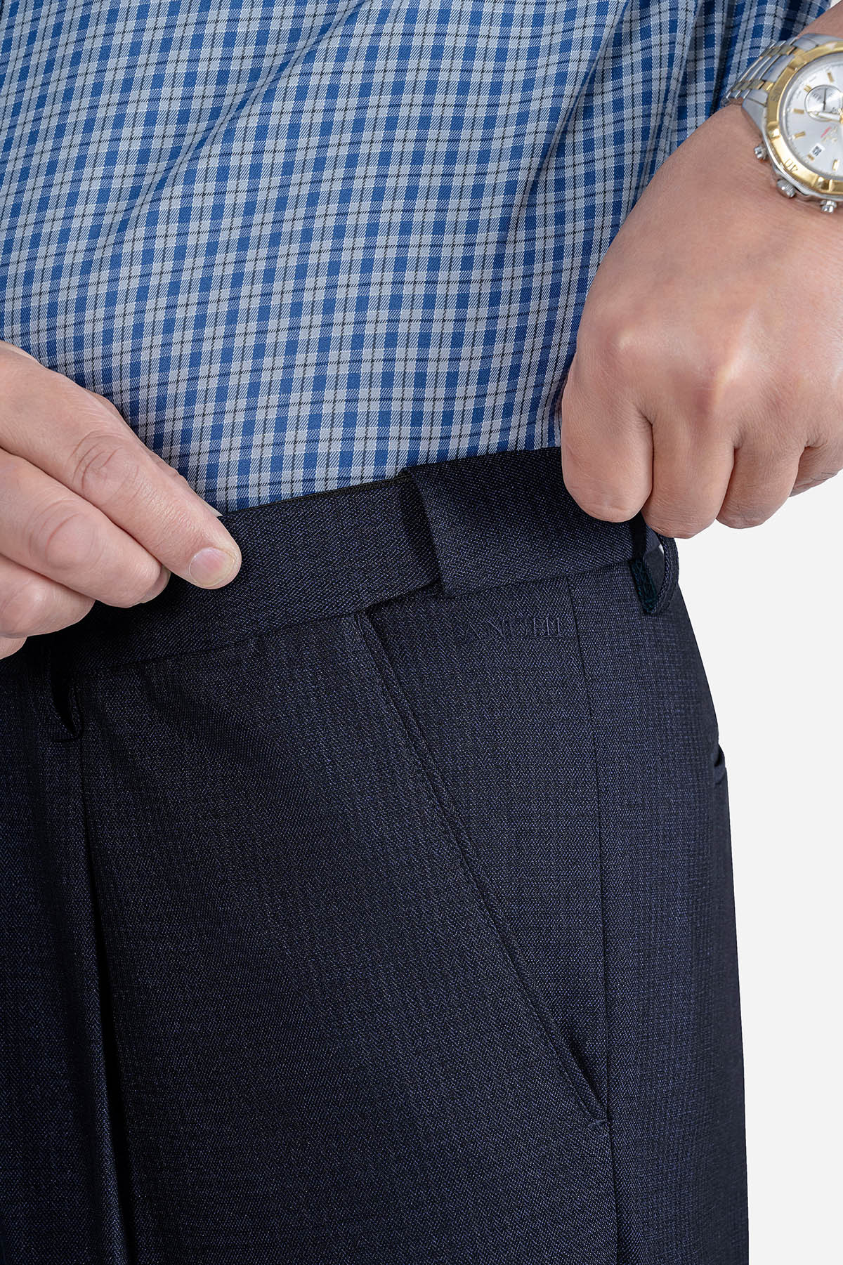 Quần Âu 1 Li Cạp Chun Ẩn Nam Trung Niên ANCHI Chất Liệu Cotton Viscose Cao Cấp Màu Đen_thumbnail_27