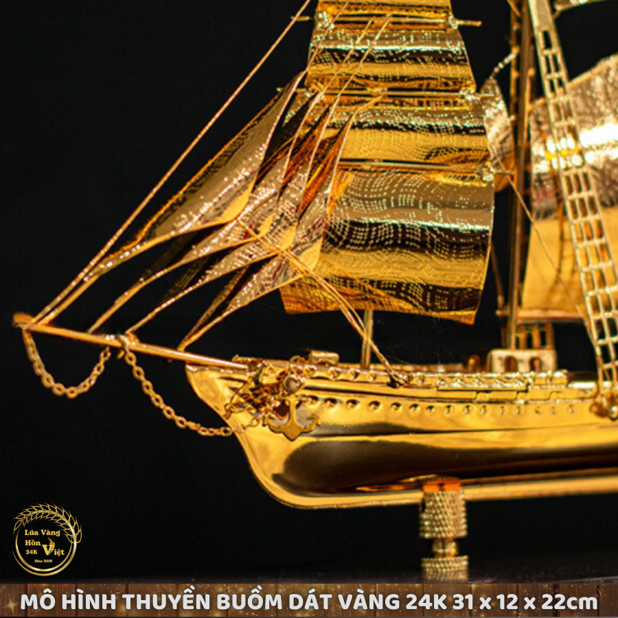 THUYỀN BUỒM DÁT VÀNG 24K 31x12x22cm_thumbnail_4