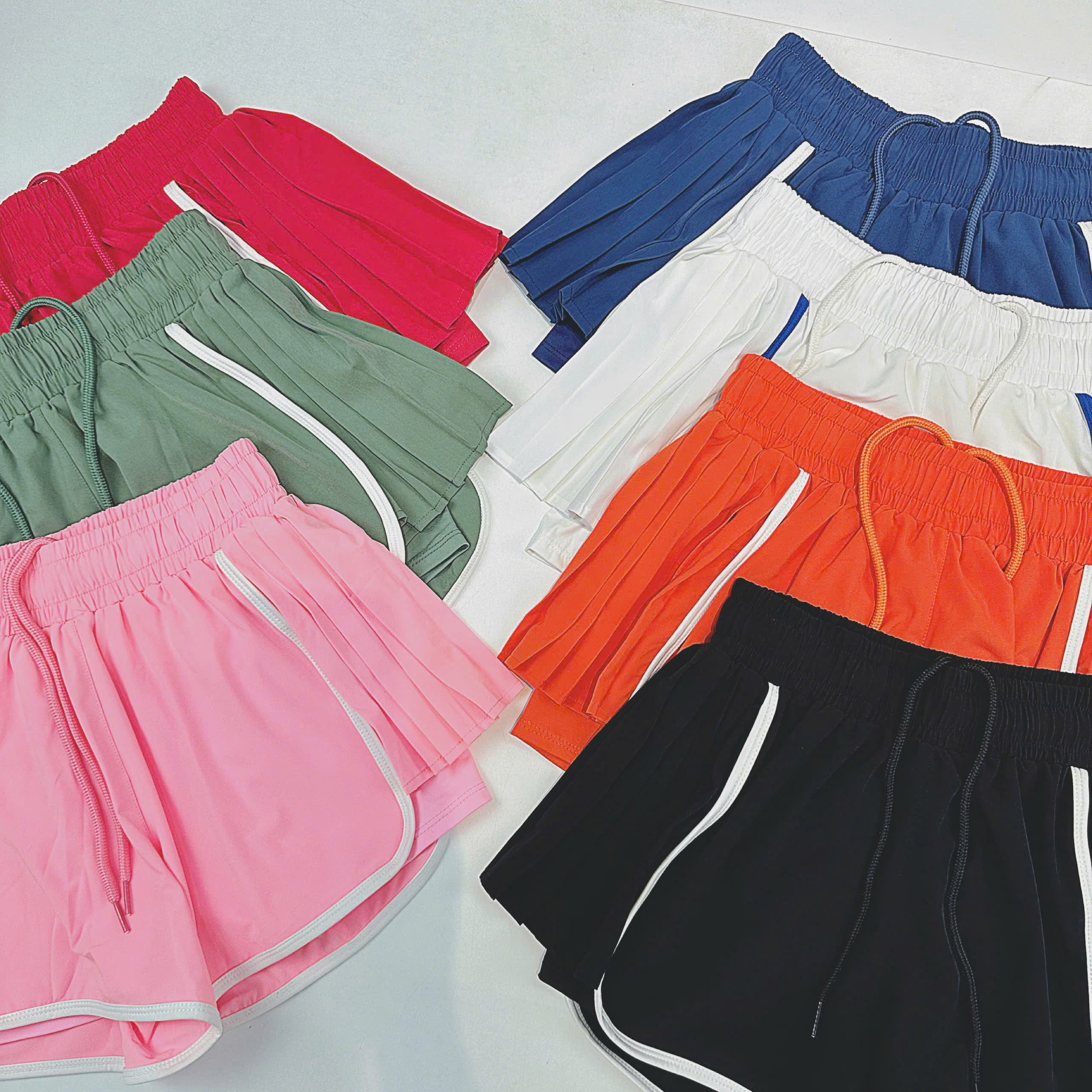 Quần Đùi Thể Thao Nữ Boxer 2 Lớp Xếp Li 2 Bên Phối Viền_thumbnail_2