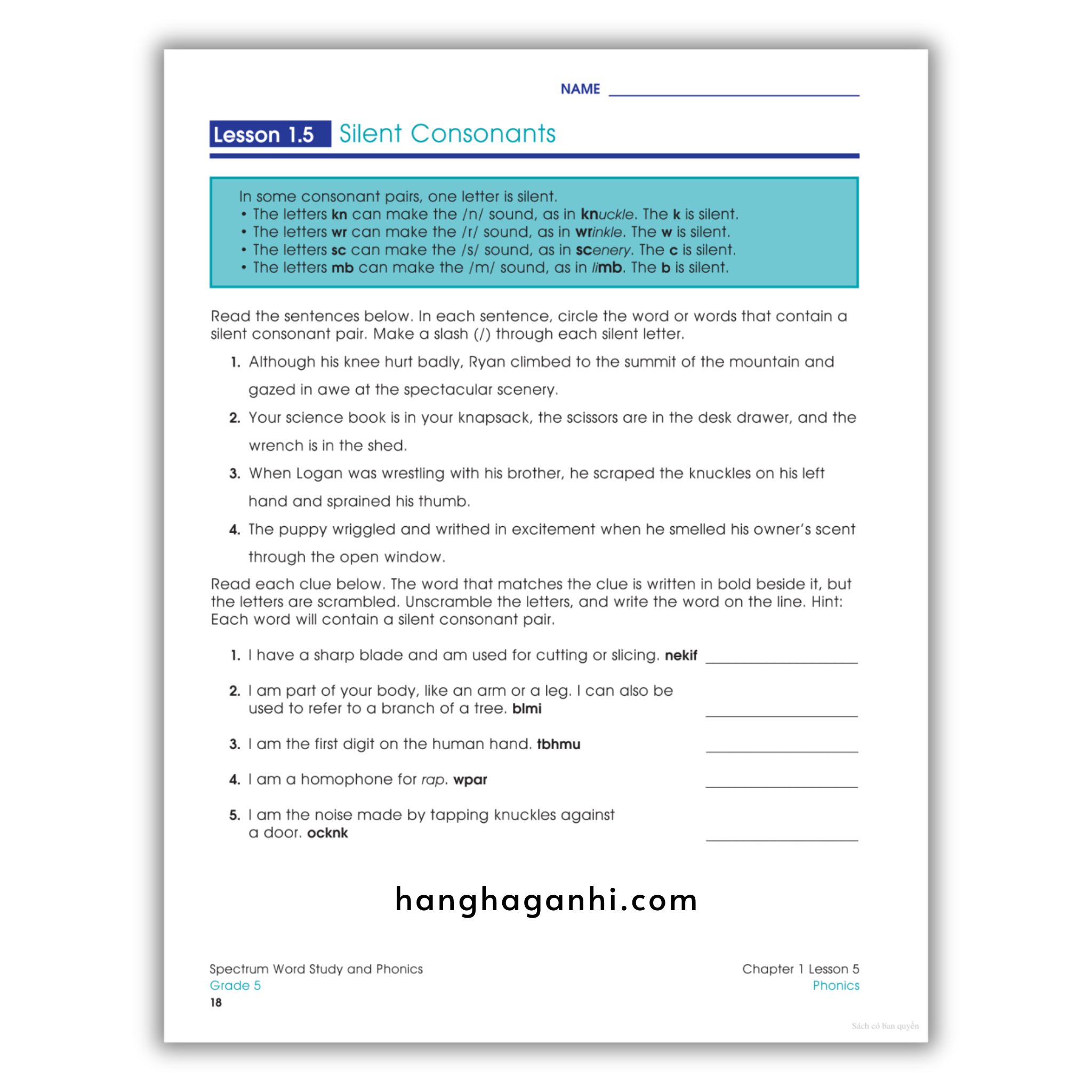 Sách Spectrum Word Study and Phonics Workbook Grade 5_thumbnail_9