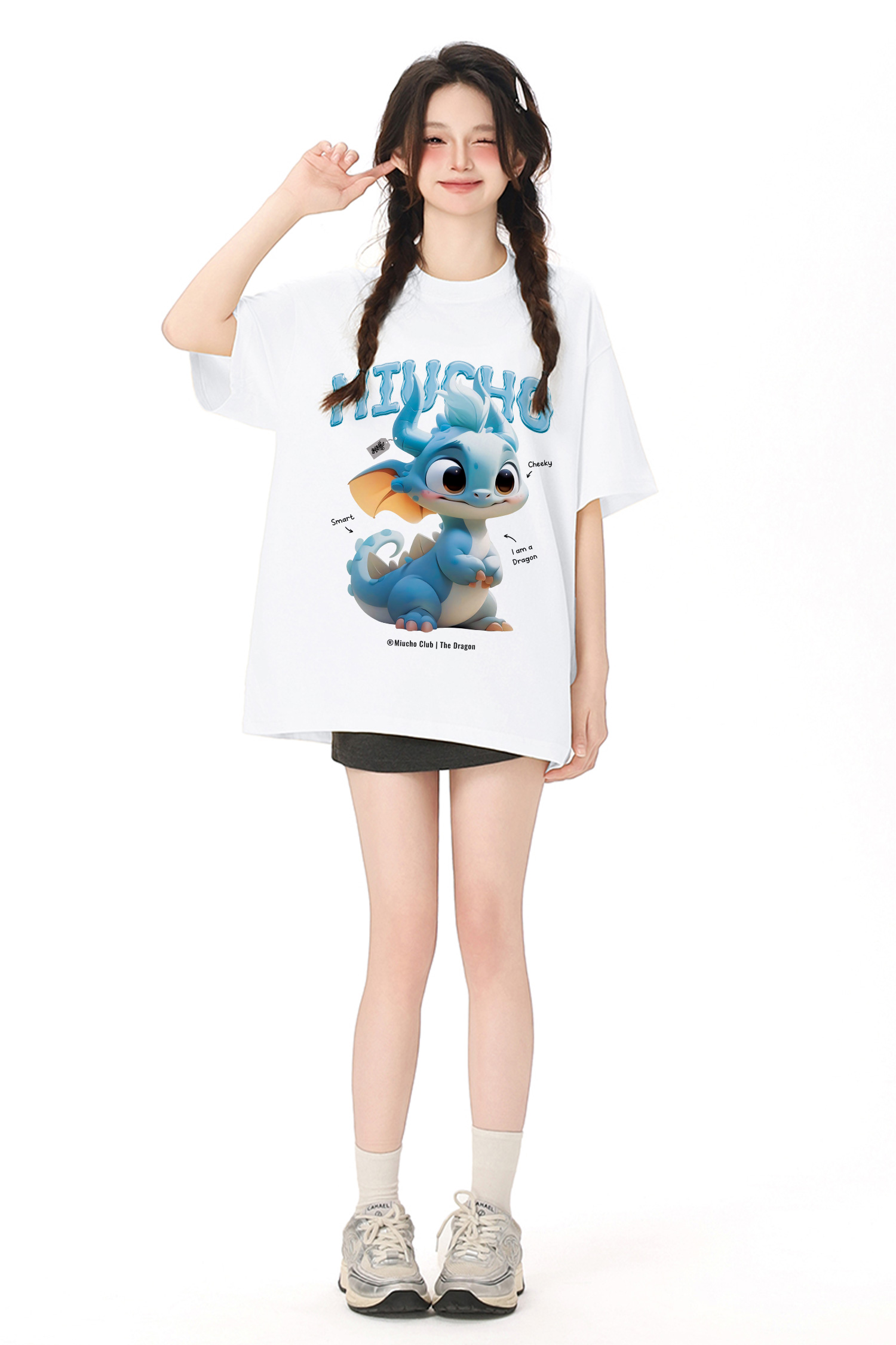 Áo thun form rộng 12 con giáp tuổi Thìn ATD1241 Miucho tay ngắn cổ tròn in mix_thumbnail_10