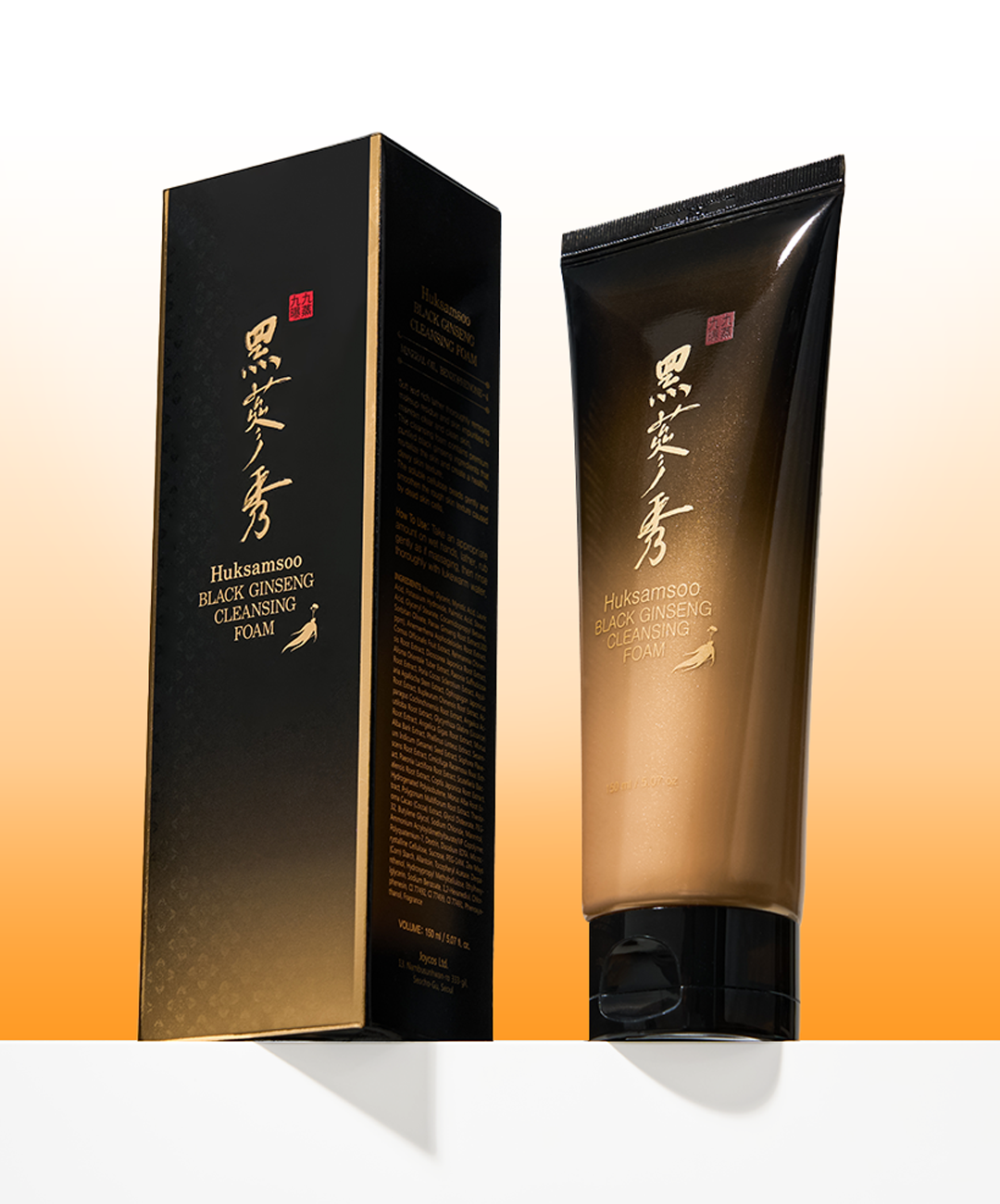 HUKSAMSOO BLACK GINSENG CLEANSING FOAM - Sữa Rửa Mặt Làm Sạch Sâu & Sáng Da - Hắc Sâm, Hạt Cellulose - 150ml - [HSS006]_thumbnail_1
