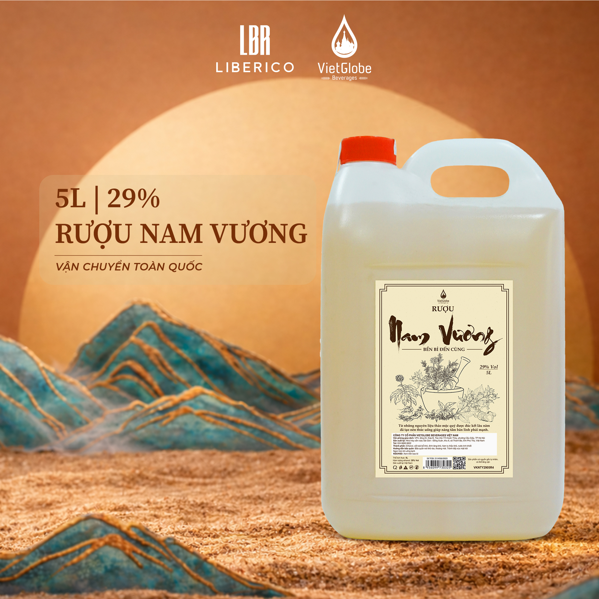 Rượu Nam Vương 29% Vol -can 5L