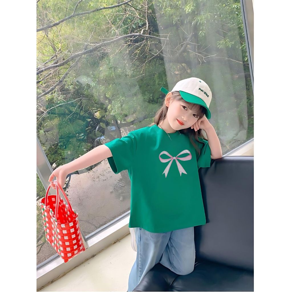 Áo phông bé gái in hình Nơ - Loza Kids  Mã AT2733