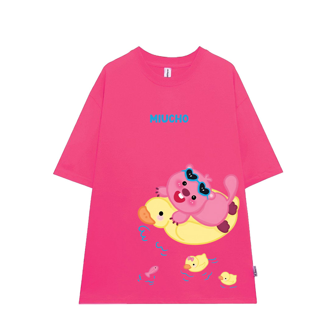 Áo thun Loopy Hải Ly local brand form rộng ATD675 Miucho cotton cổ tròn in mix_thumbnail_12