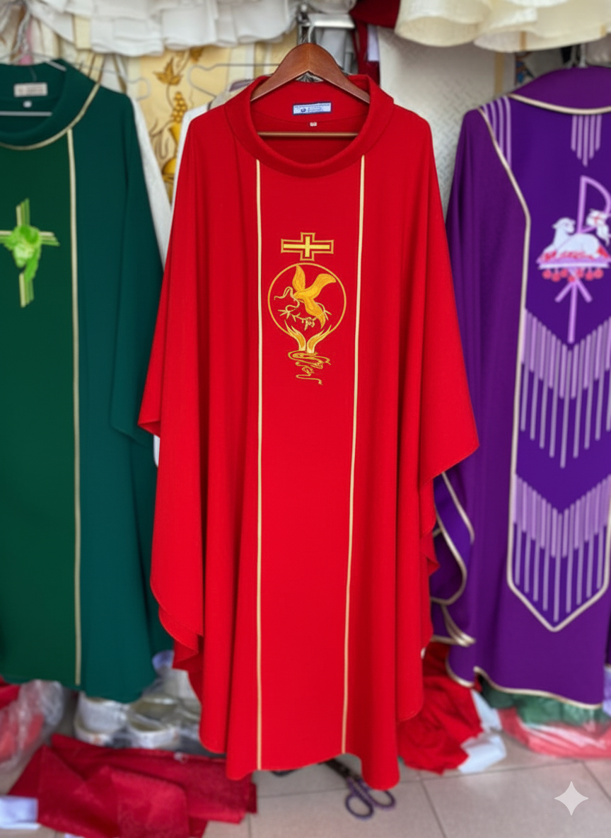 Áo lễ linh mục màu đỏ tươi- Phẩm phục Phụng Vụ - Quà tặng Linh mục, cha xứ_thumbnail_2