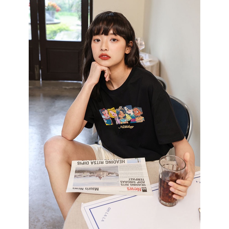 Áo phông nữ form rộng tay lỡ unisex đẹp chất vải cotton hàn quốc AT099 Miucho in hình_thumbnail_6