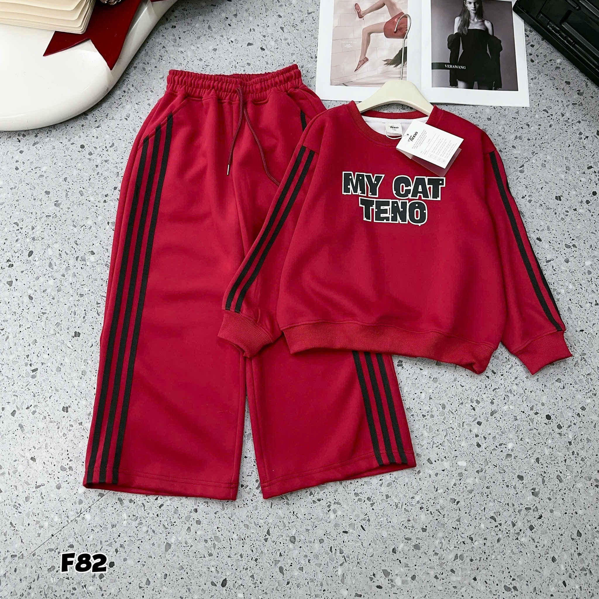 [F82] Bộ nỉ My Cat TENO dành cho bé gái 22-52kg