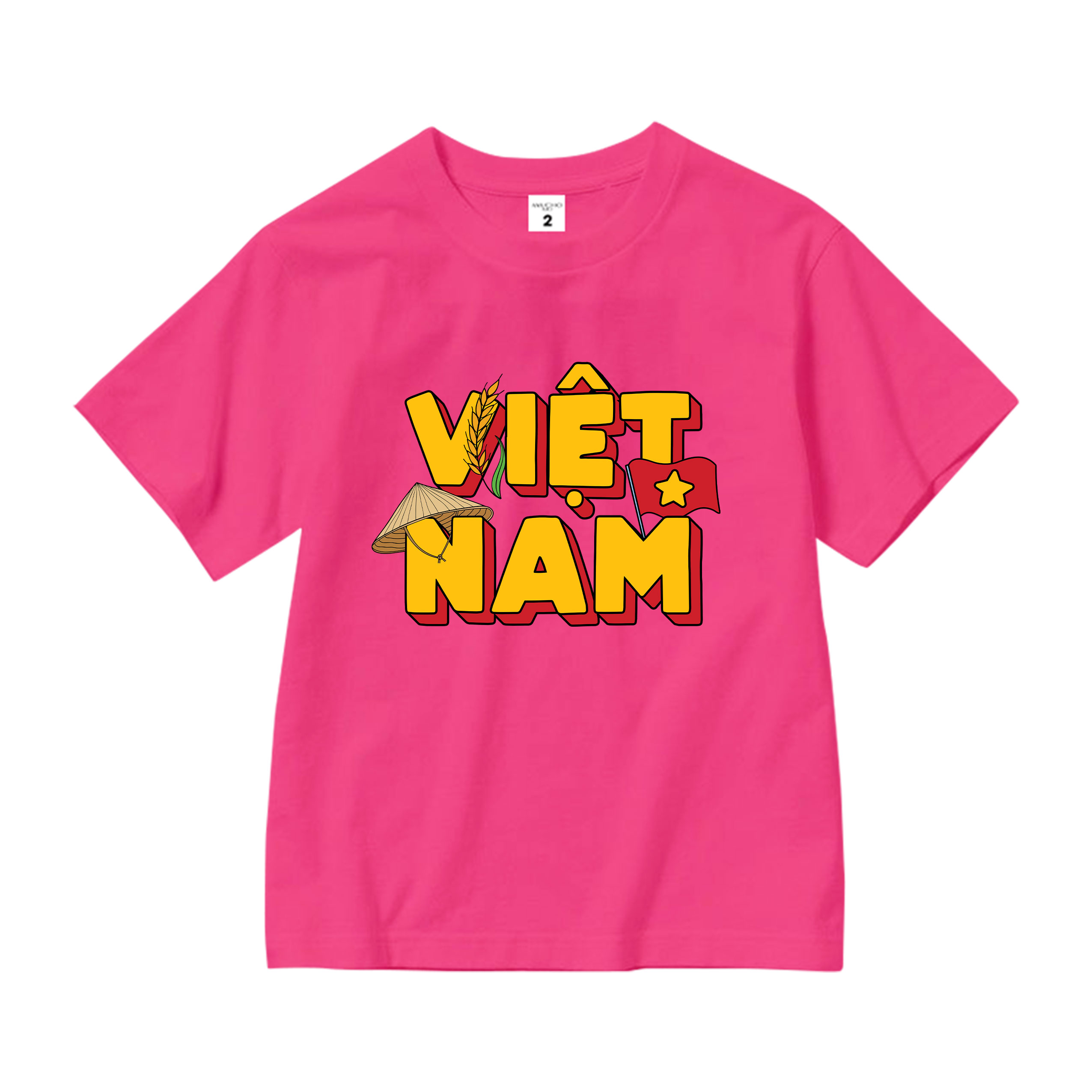 Áo thun Việt Nam tôi yêu cho bé gái form rộng 2134 Miucho Kid vải cotton thoáng mát co giãn in mix_thumbnail_8