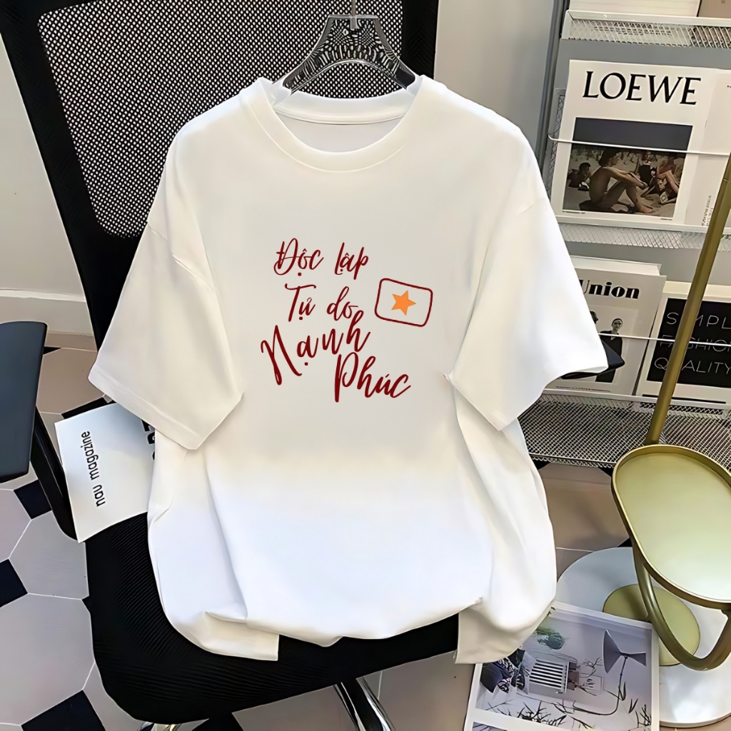 [Form rộng] Áo phông nữ 'Cờ Đỏ Sao Vàng Việt Nam- Độc lập tự do' - LOZA G0293_thumbnail_8