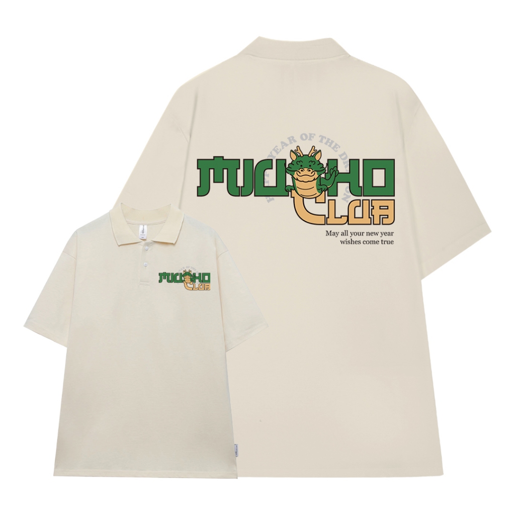 Áo polo form rộng nam basic nhiều màu PLD822 Miucho Man tay ngắn vải cotton Cổ trụ in typography_thumbnail_0