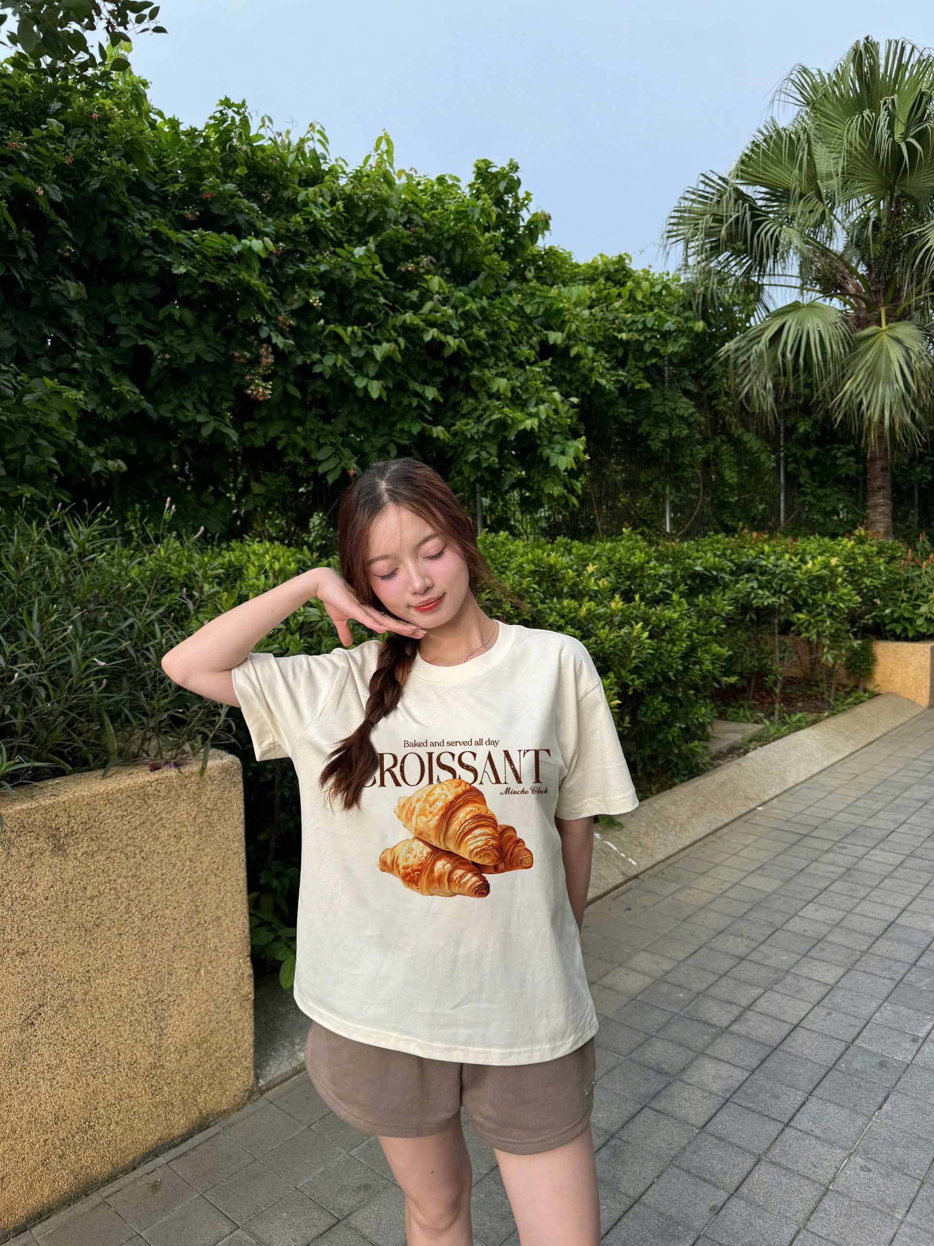 Áo thun boxy phong cách Hàn Quốc AXD2443 Miucho tay ngắn cổ tròn chất cotton co giãn dày dặn thoáng mát_thumbnail_3