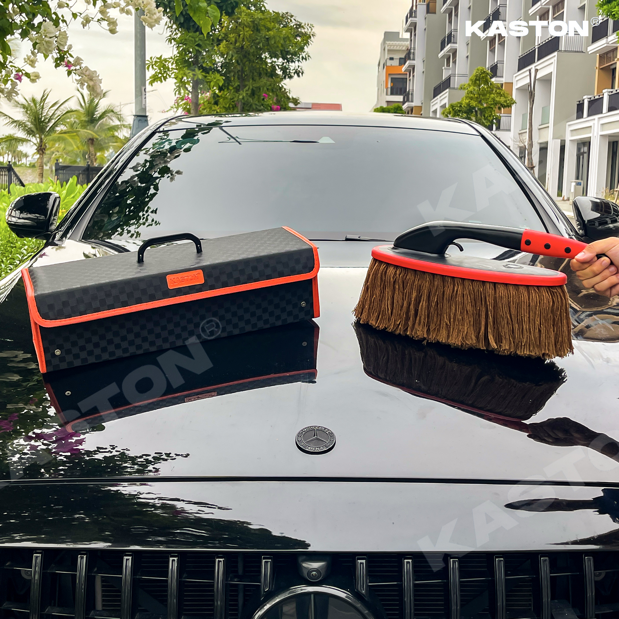 Chổi lau bụi ô tô Kaston xoay 360° - sợi bông phủ sáp kèm hộp đựng - chổi lau xe cao cấp_thumbnail_9