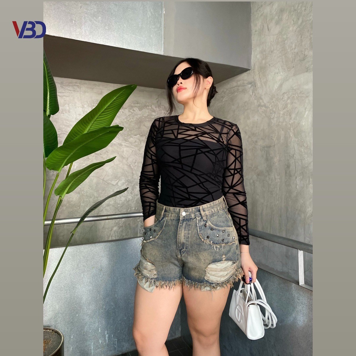 Quần short jean túi lòi đính hạt bigsize QSJ1106 dành cho nàng béo mập từ 55-90kg_thumbnail_2