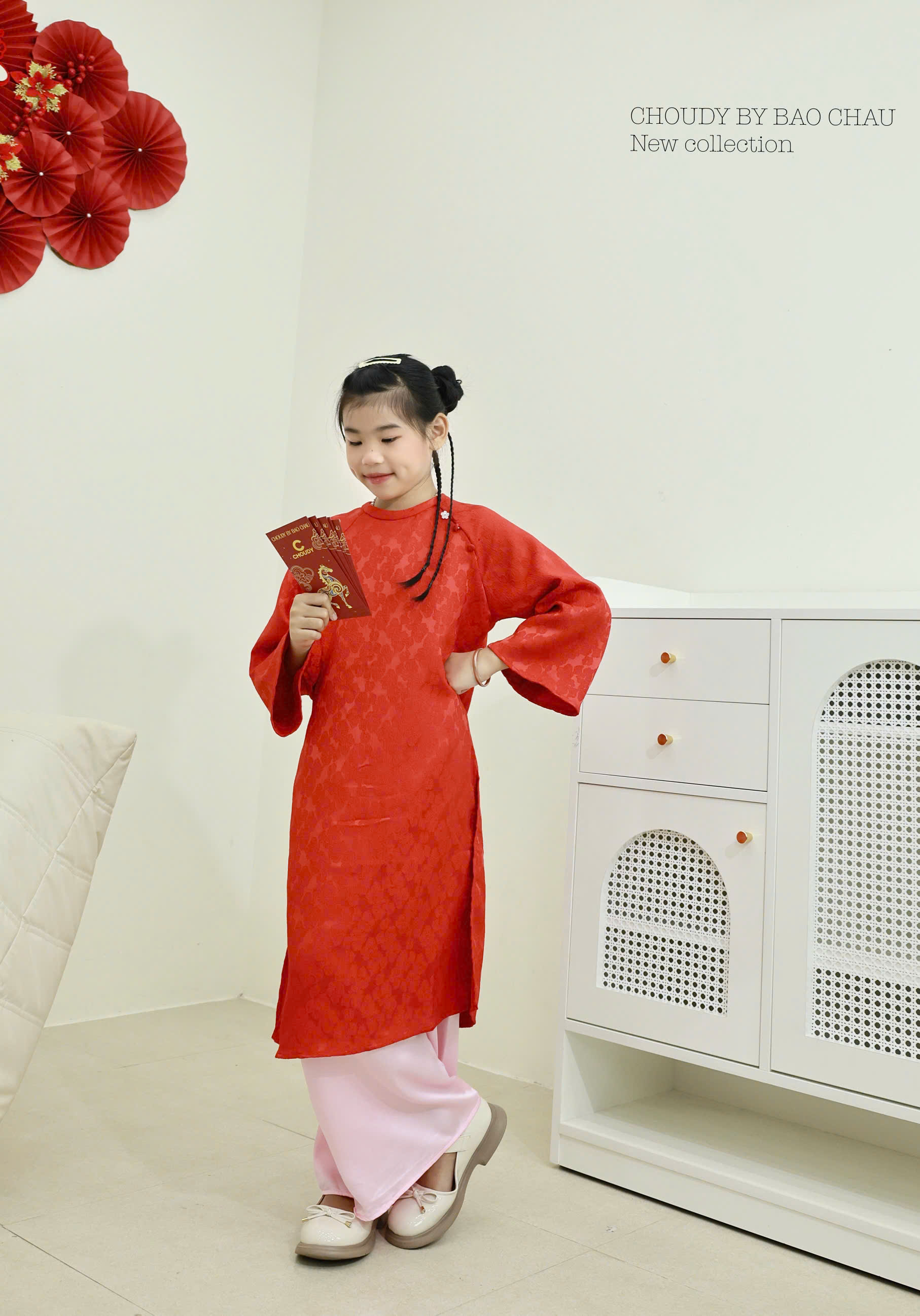 SALE A808 ÁO DÀI ĐỎ BÉ GÁI_thumbnail_6