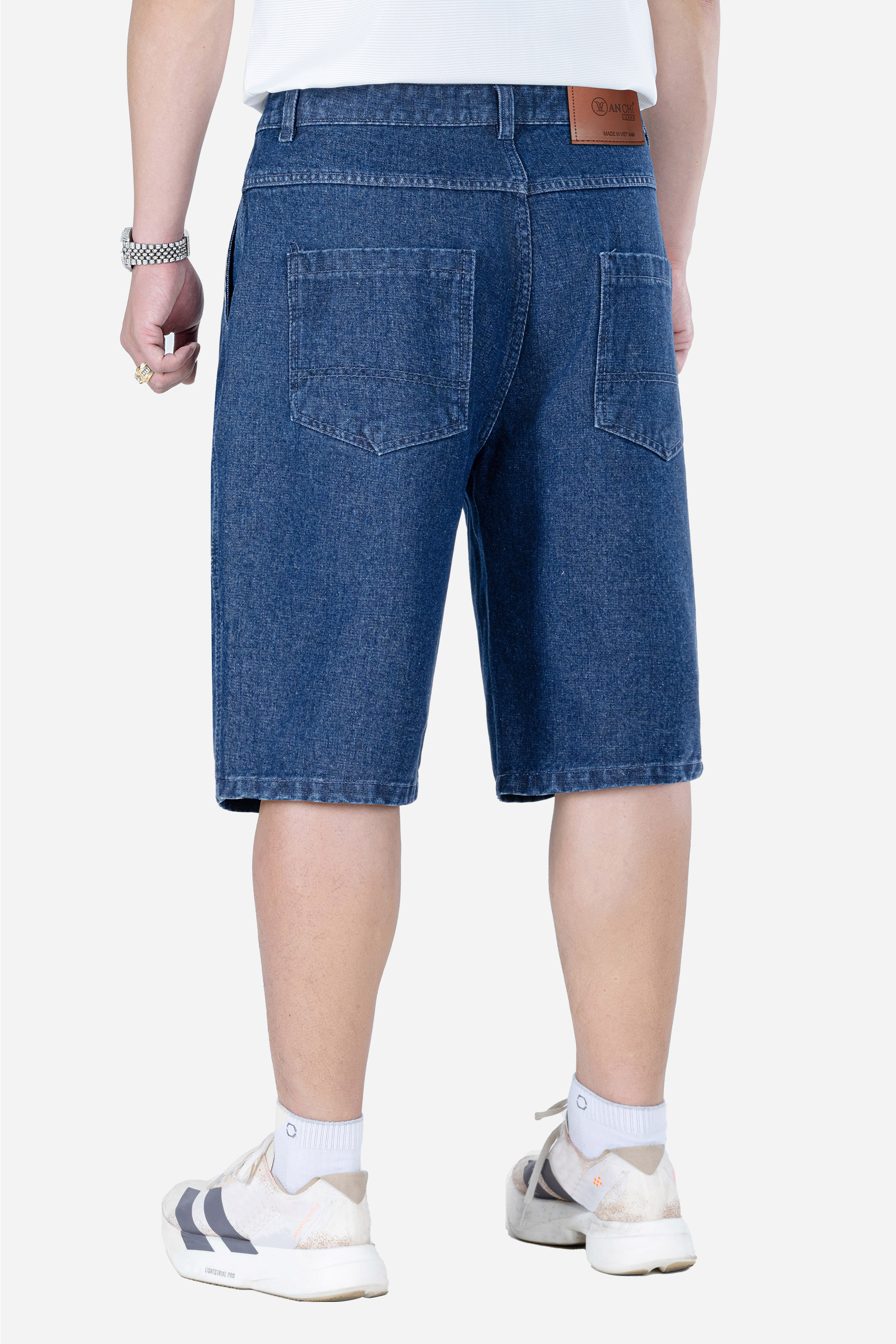 Quần Soọc Jeans 1 Li Nam Trung Niên ANCHI Chất Liệu Cafe Dáng Suông Túi Chéo Màu Xanh Nhạt_thumbnail_6