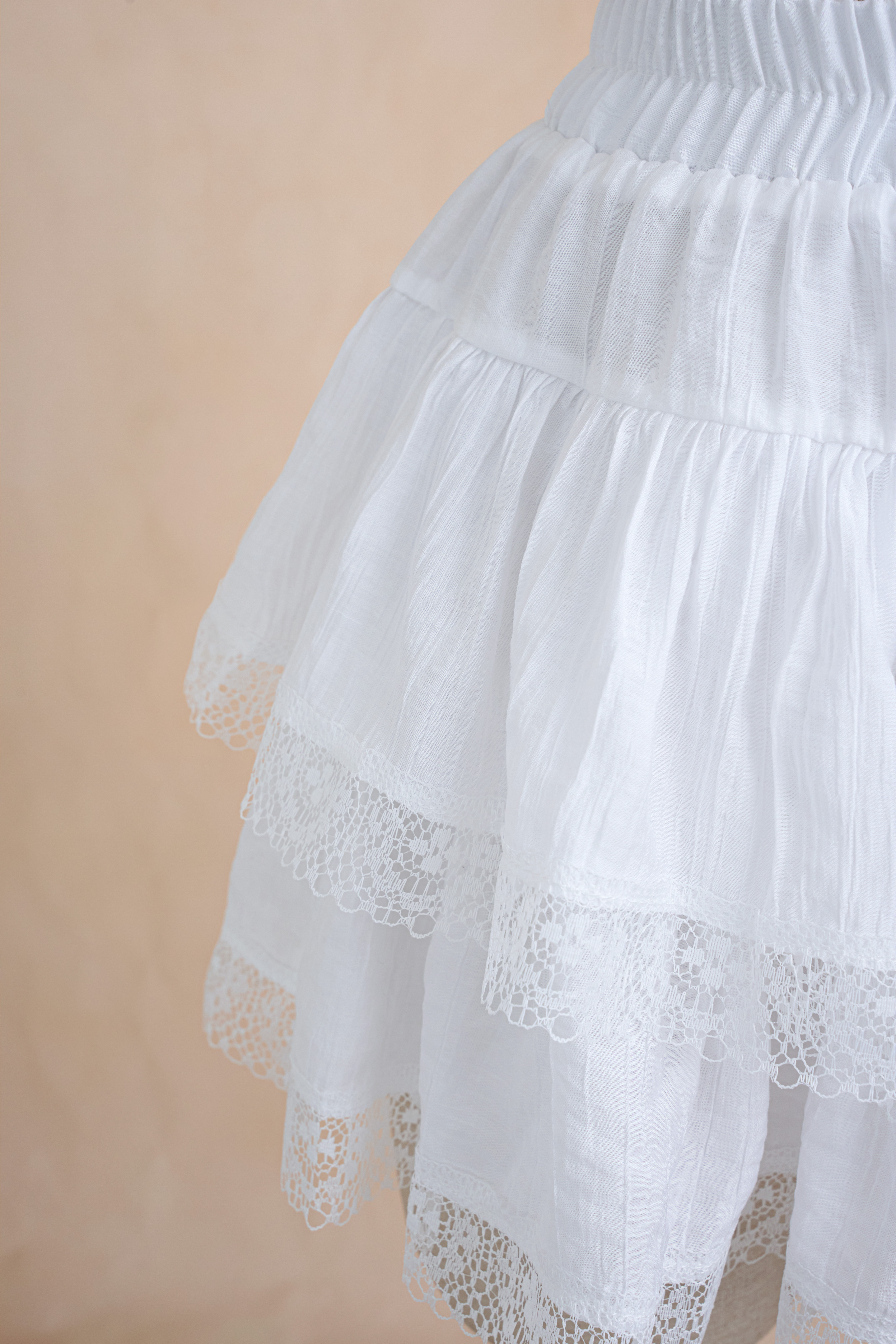 Chân Váy Xoè Viền Ren 2 Tầng QC