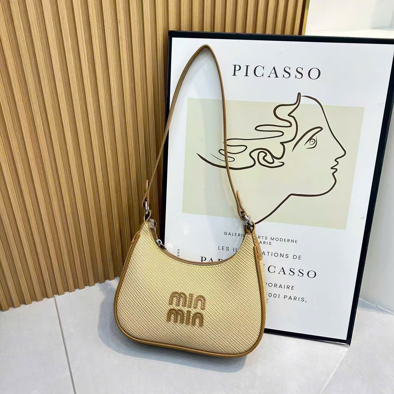 Túi miu viền da Nâu - T47