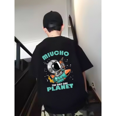 Áo thun bé trai form rộng AED665 Miucho Kid 100% vải cotton thoáng mát basic_thumbnail_4