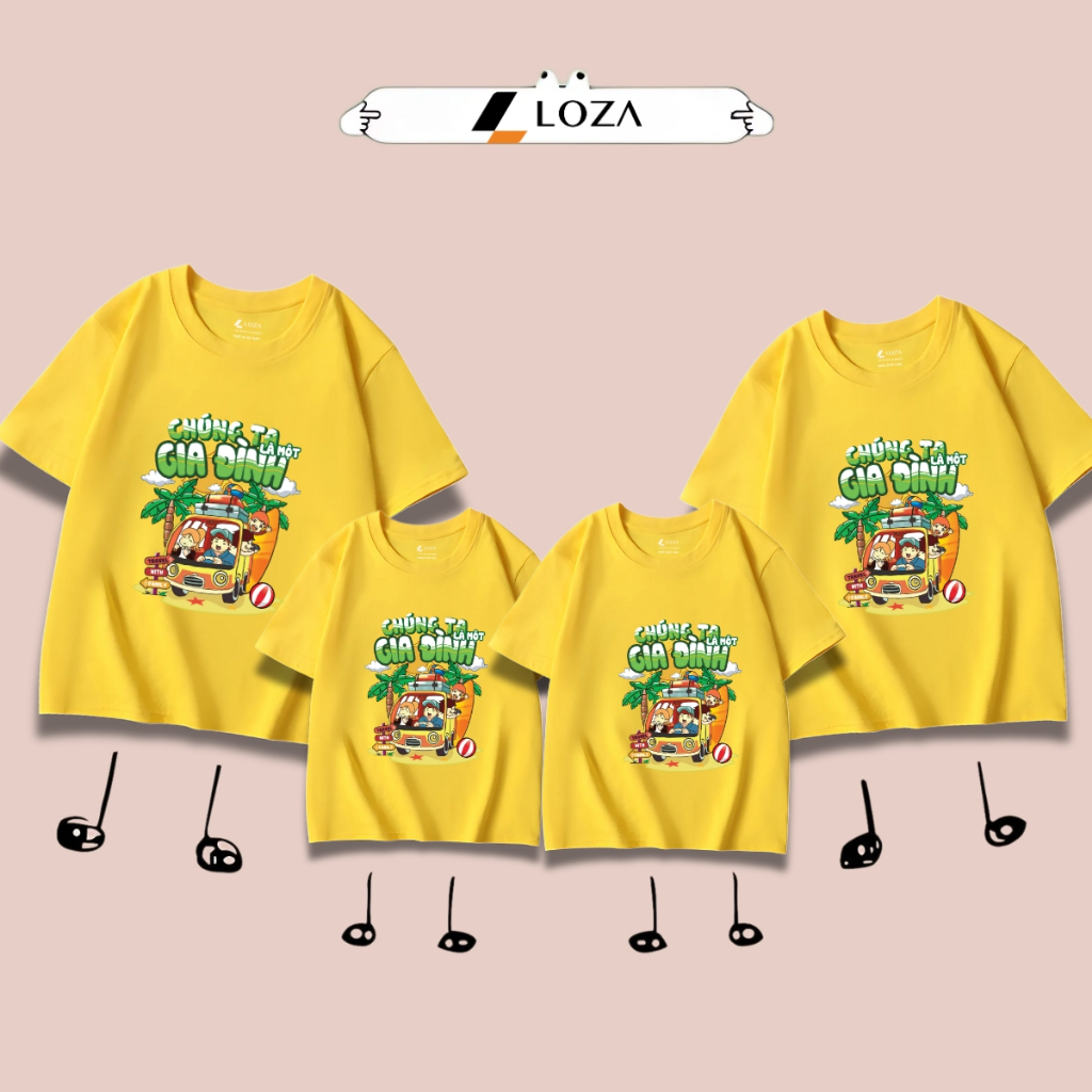 Áo phông gia đình LOZA KIDS chúng ta là một gia đình 2025 - Áo đồng phục gia đình du lịch biển – Mã GĐ3142_thumbnail_4