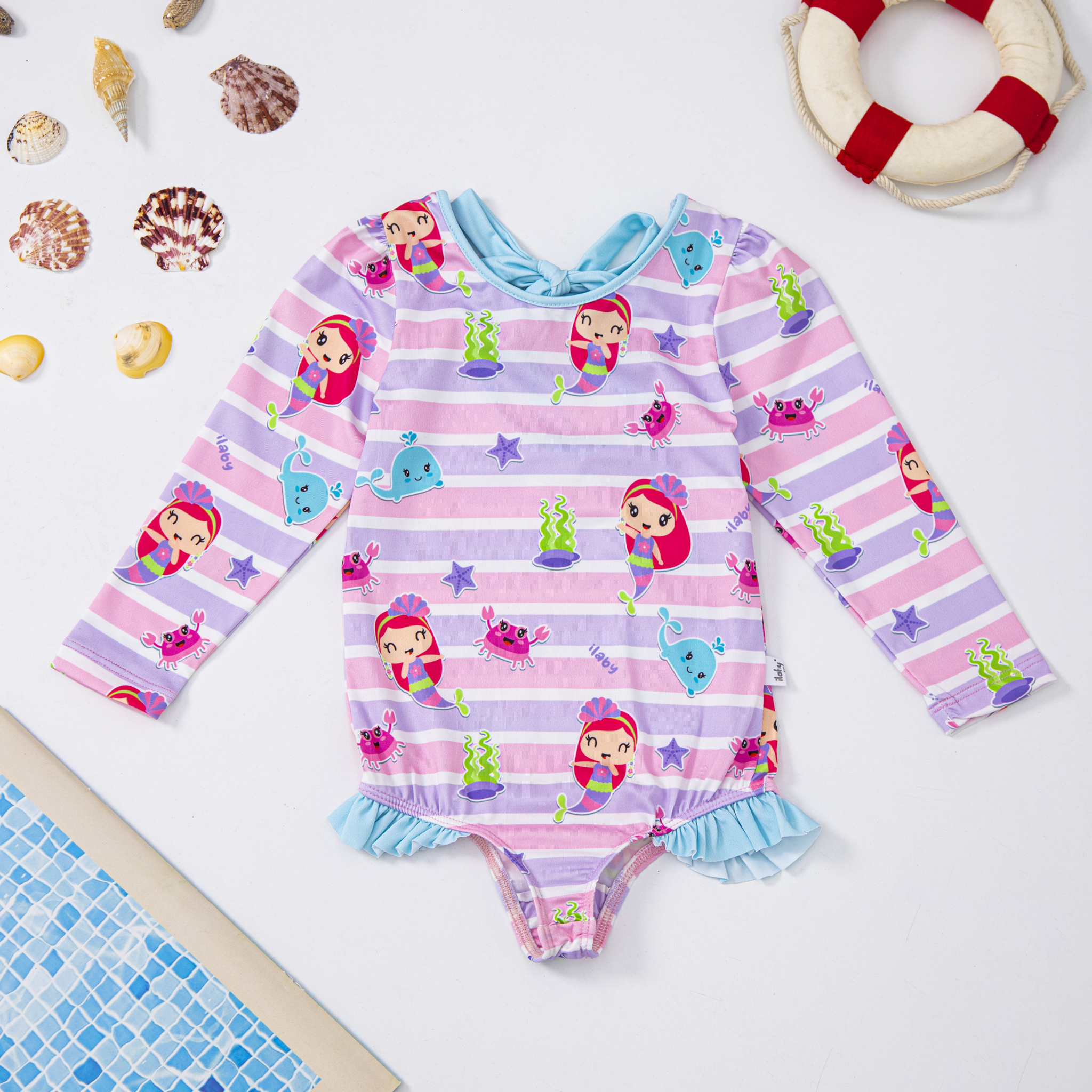 Bộ bơi liền bé gái cutout buộc nơ sau lưng_thumbnail_0