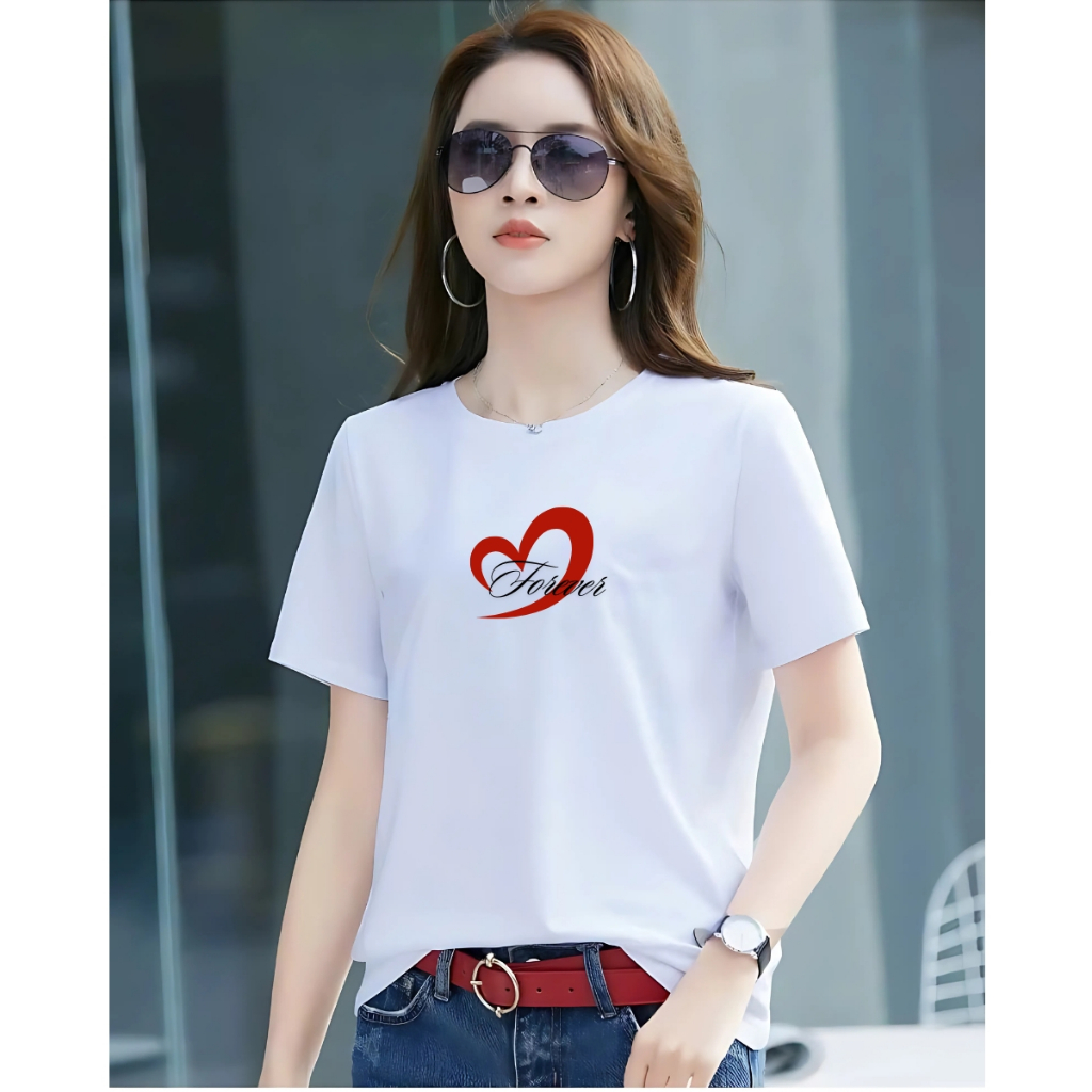 [Form Rộng] Áo phông nữ LOZA hình tim chất liệu cotton co giãn 4 chiều - Mã RT8207_thumbnail_1