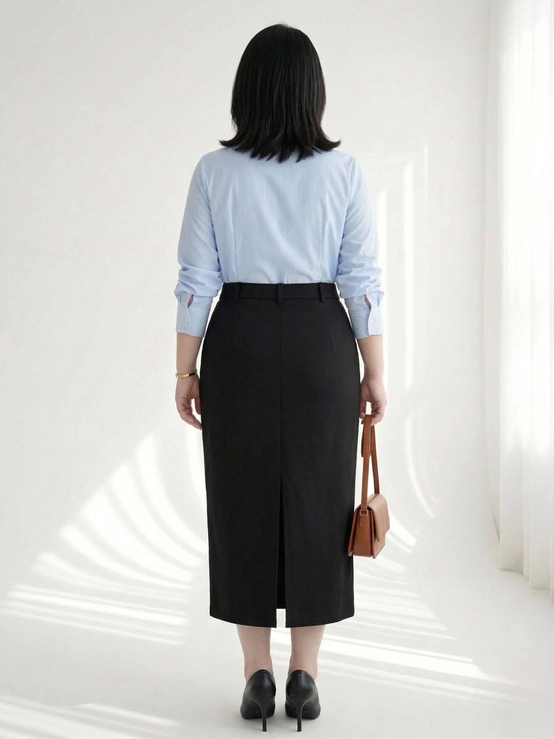 BIGSIZE NỮ - Aó sơ mi sọc tay dài phối viền dành cho nàng béo 55-90kg V-AK097_thumbnail_2