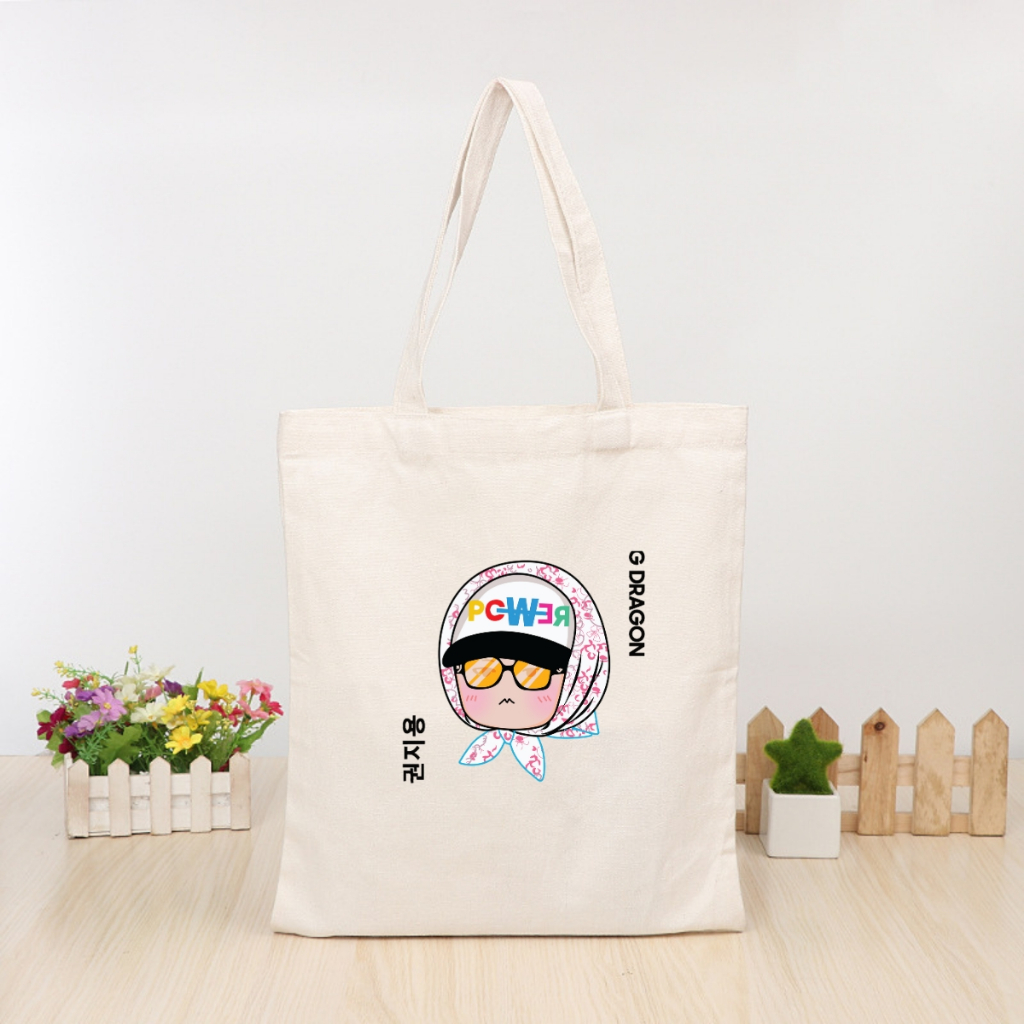 Túi Tote hình G-Dragon - Túi vải canvas có túi phụ và khoá kéo đựng vừa A4 và laptop (33x37cm) - TOTE24_thumbnail_12