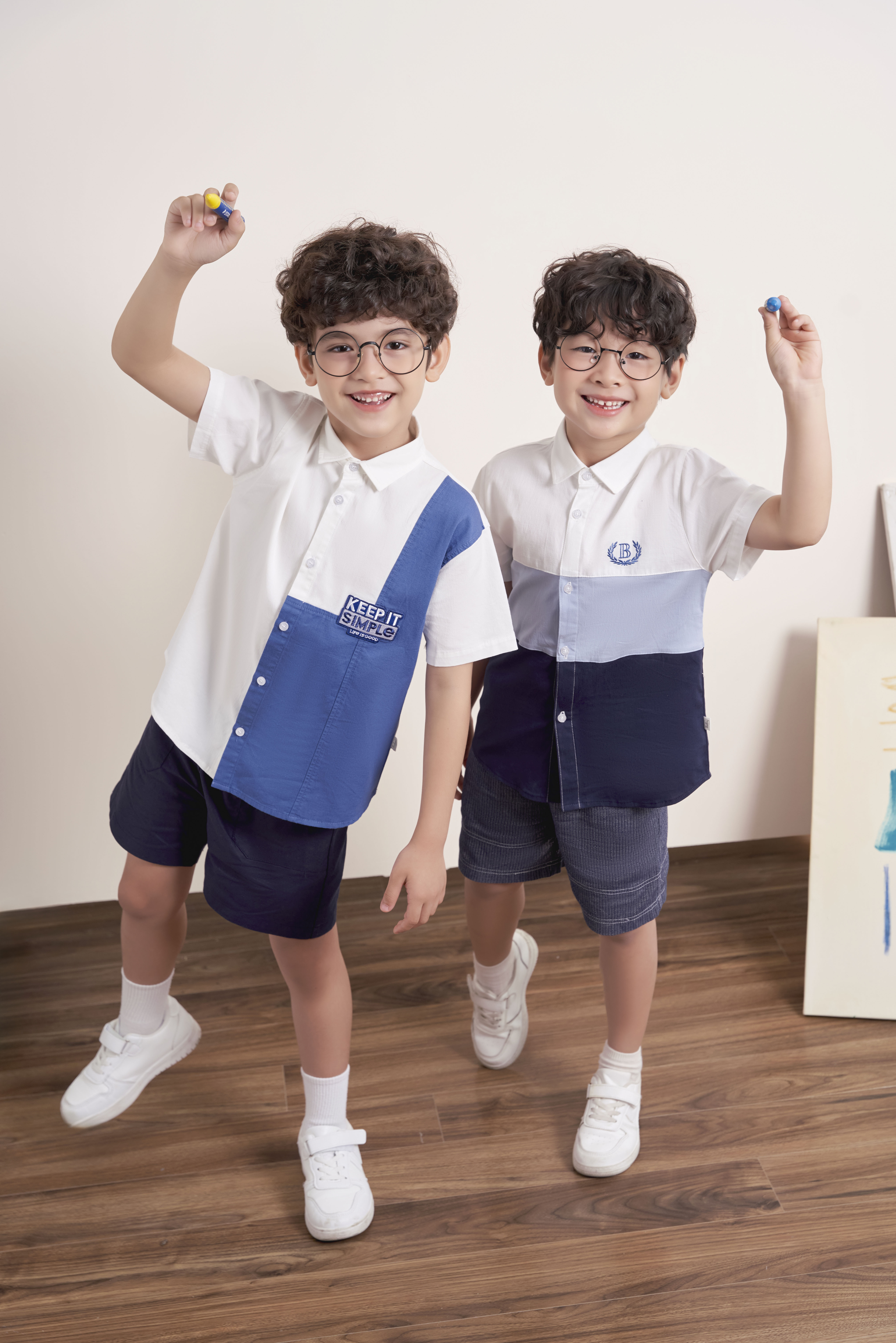 Áo sơ mi cộc tay phối ba màu_thumbnail_2