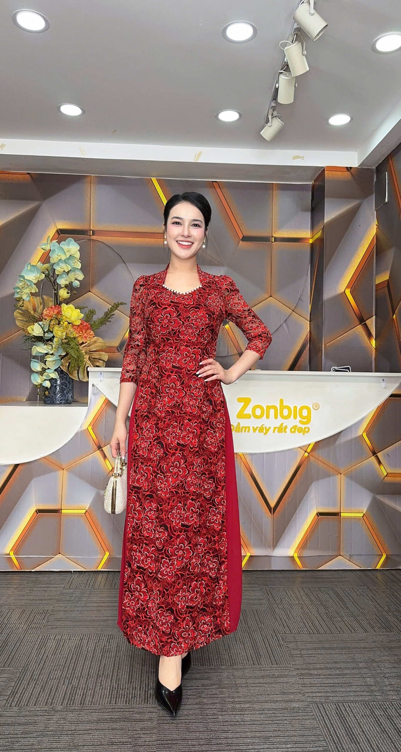 Đầm giả áo dài - Y1902 - Thương hiệu Zonbig