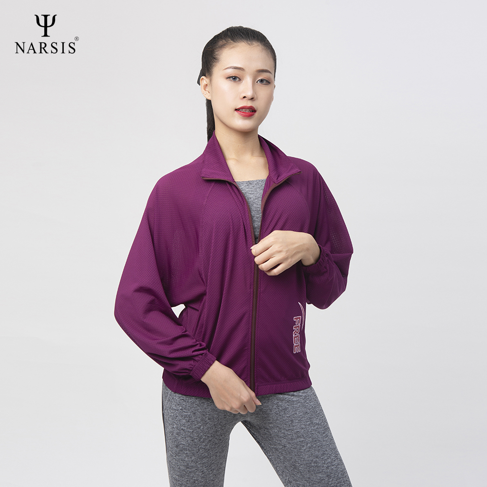 ÁO KHOÁC THỂ THAO NỮ - MÀU MẬN L0019 NARSIS PE NHẸ, THOÁNG KHÍ, THẤM MỒ HÔI, CHẤT LIỆU BỀN, CHỐNG..._thumbnail_0